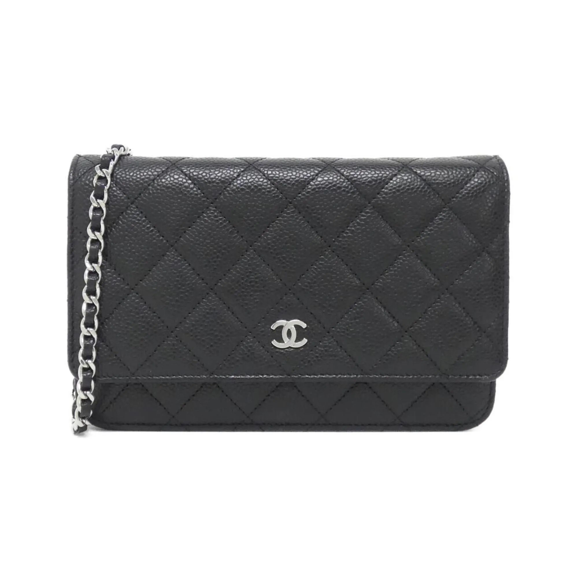 Chanel Grained Calfskin Chain/Shoulder Wallet (Pre-Owned)