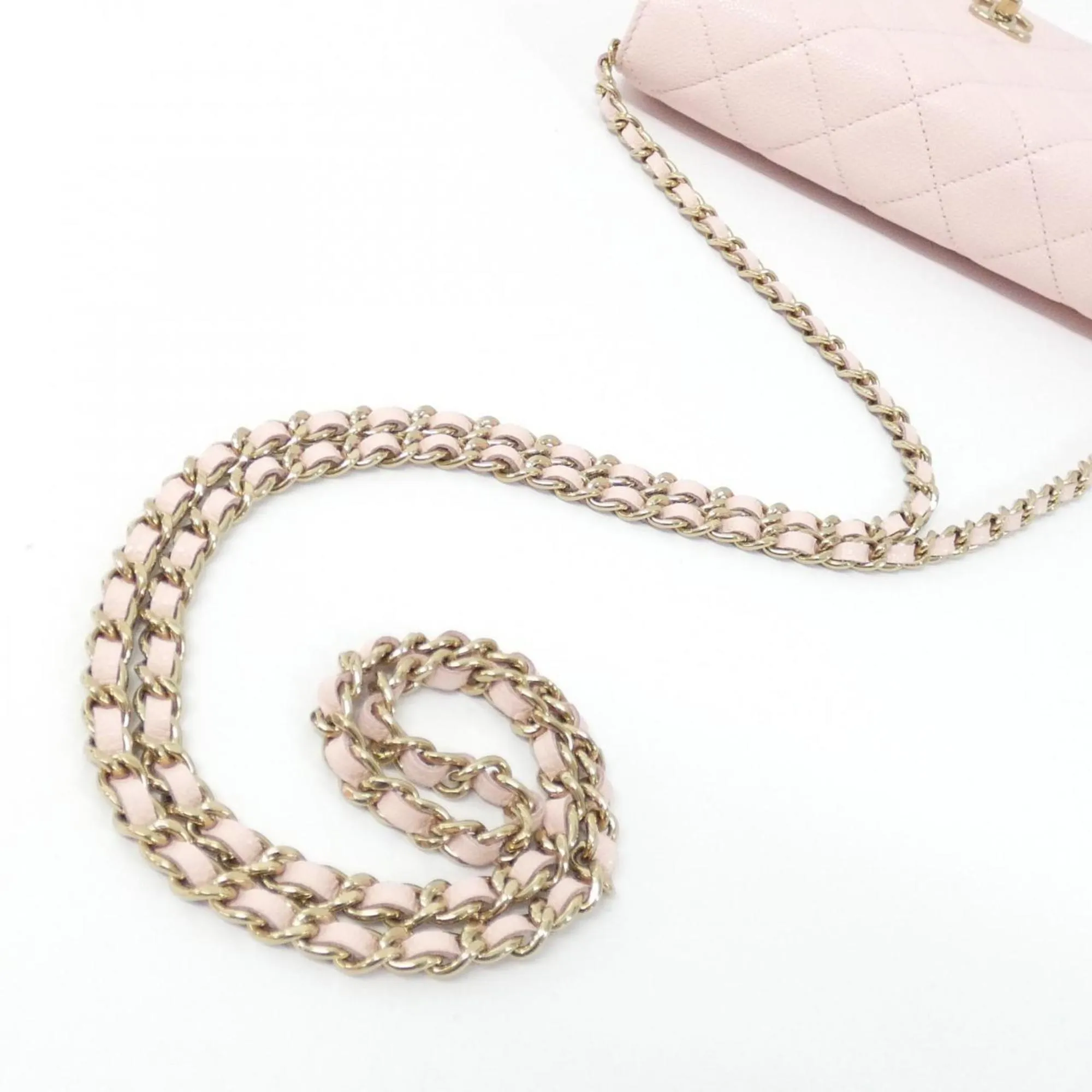 Chanel Grained Calfskin Chain/Shoulder Wallet (Pre-Owned)