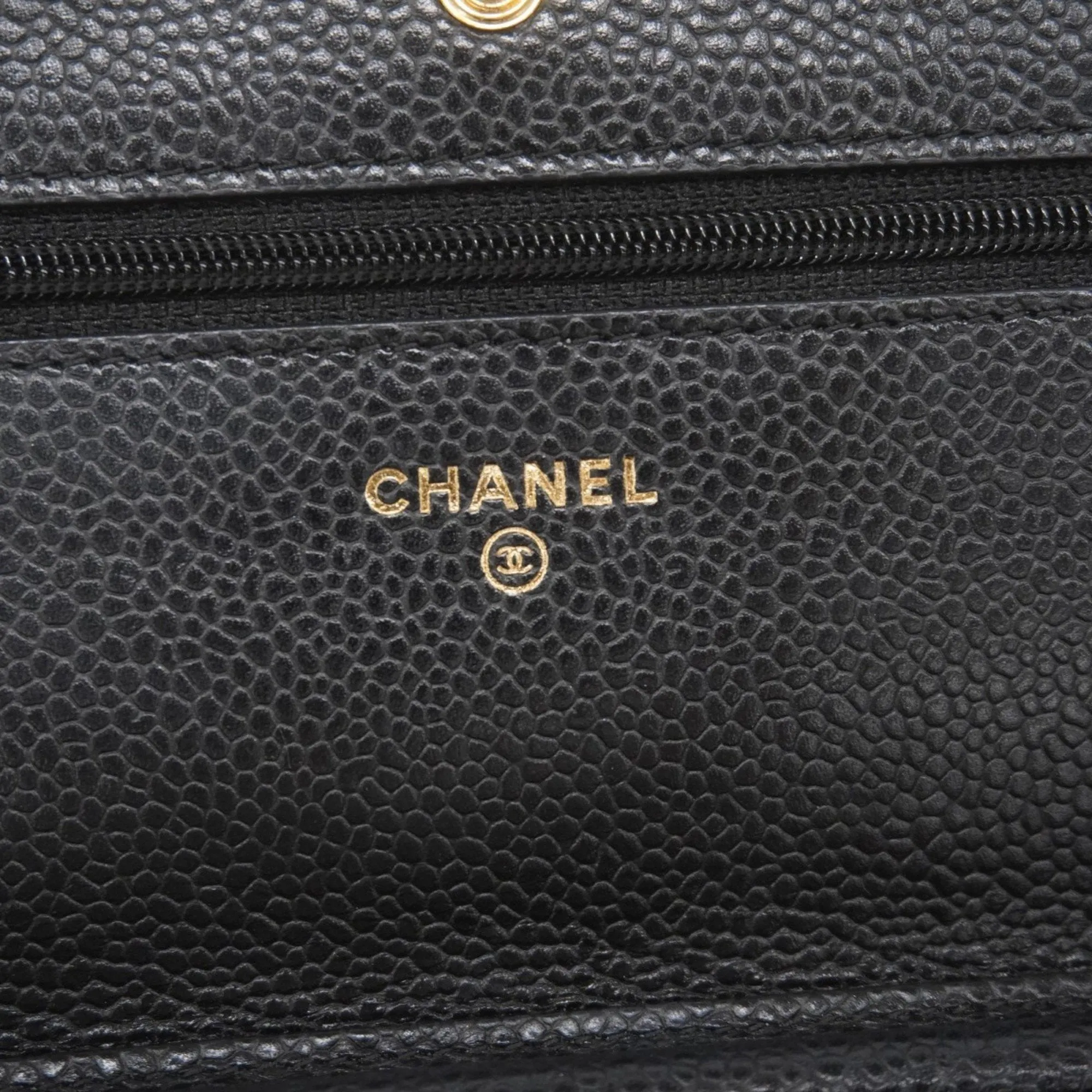 Chanel Grained Calfskin Chain/Shoulder Wallet (Pre-Owned)