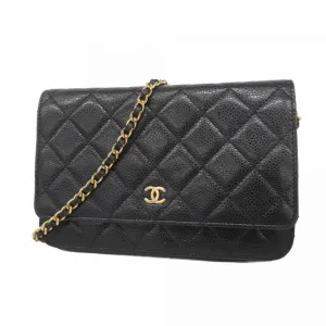 Chanel Grained Calfskin Chain/Shoulder Wallet (Pre-Owned)