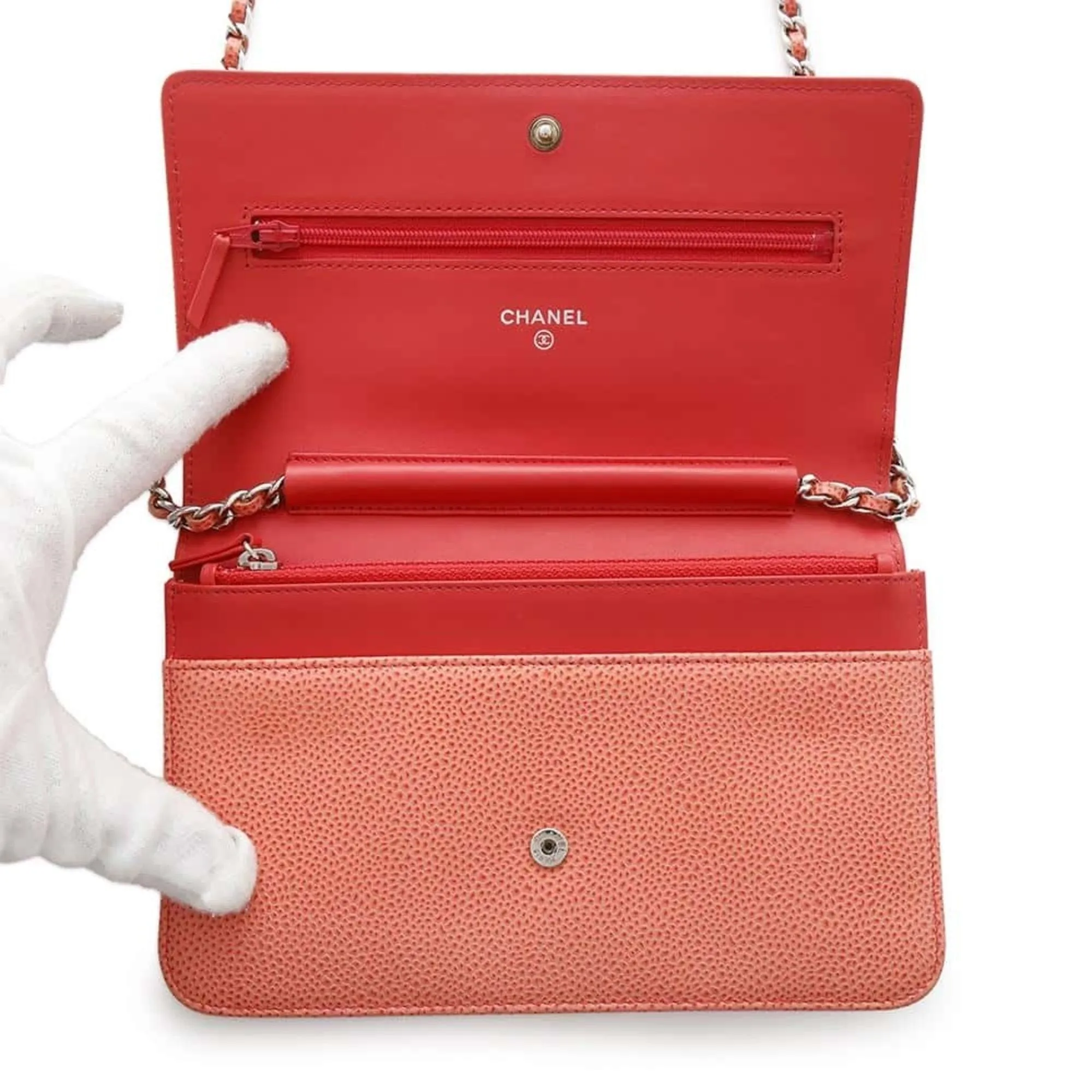 Chanel Grained Calfskin Chain/Shoulder Wallet (Pre-Owned)