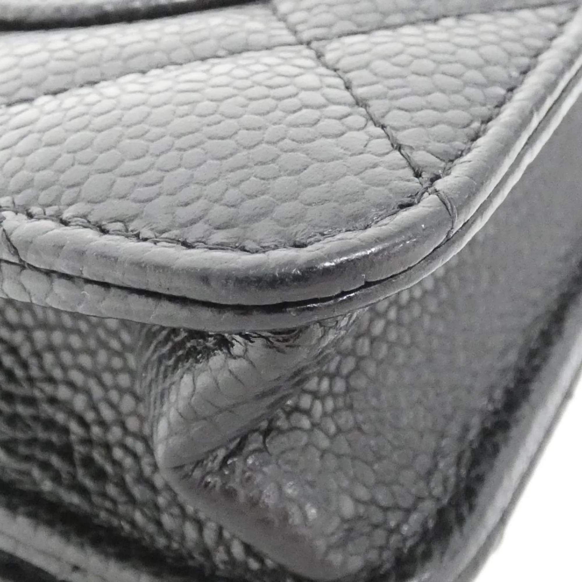 Chanel Grained Calfskin Chain/Shoulder Wallet (Pre-Owned)