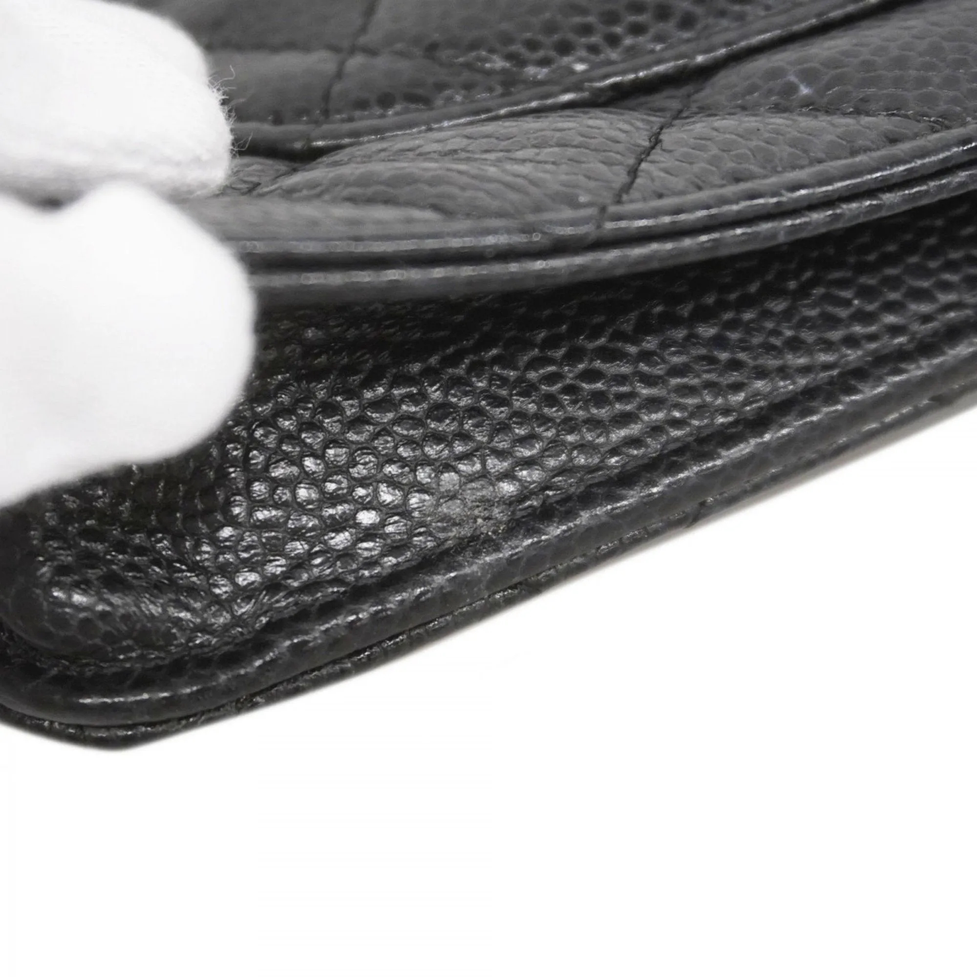 Chanel Grained Calfskin Chain/Shoulder Wallet (Pre-Owned)