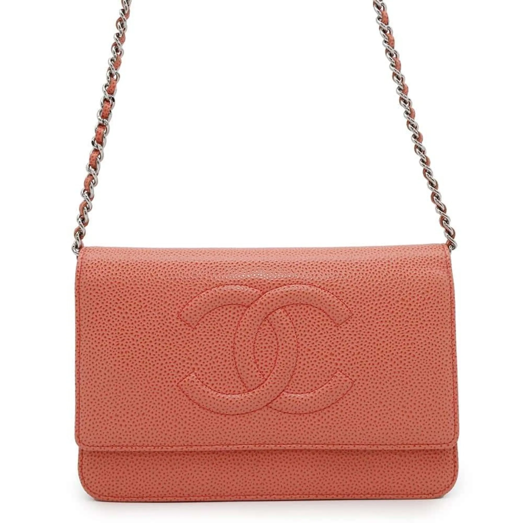 Chanel Grained Calfskin Chain/Shoulder Wallet (Pre-Owned)