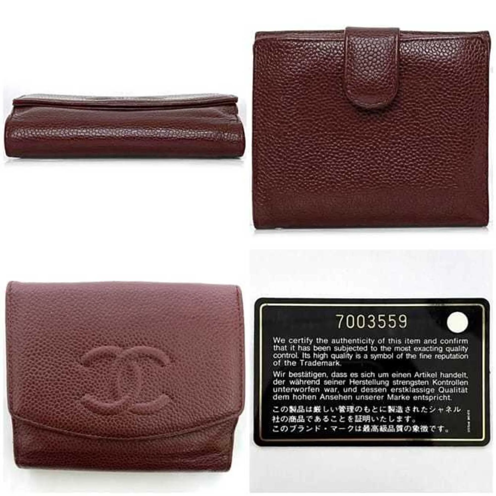 Chanel Grained Calfskin Leather Wallet (Bi-Fold) (Pre-Owned)