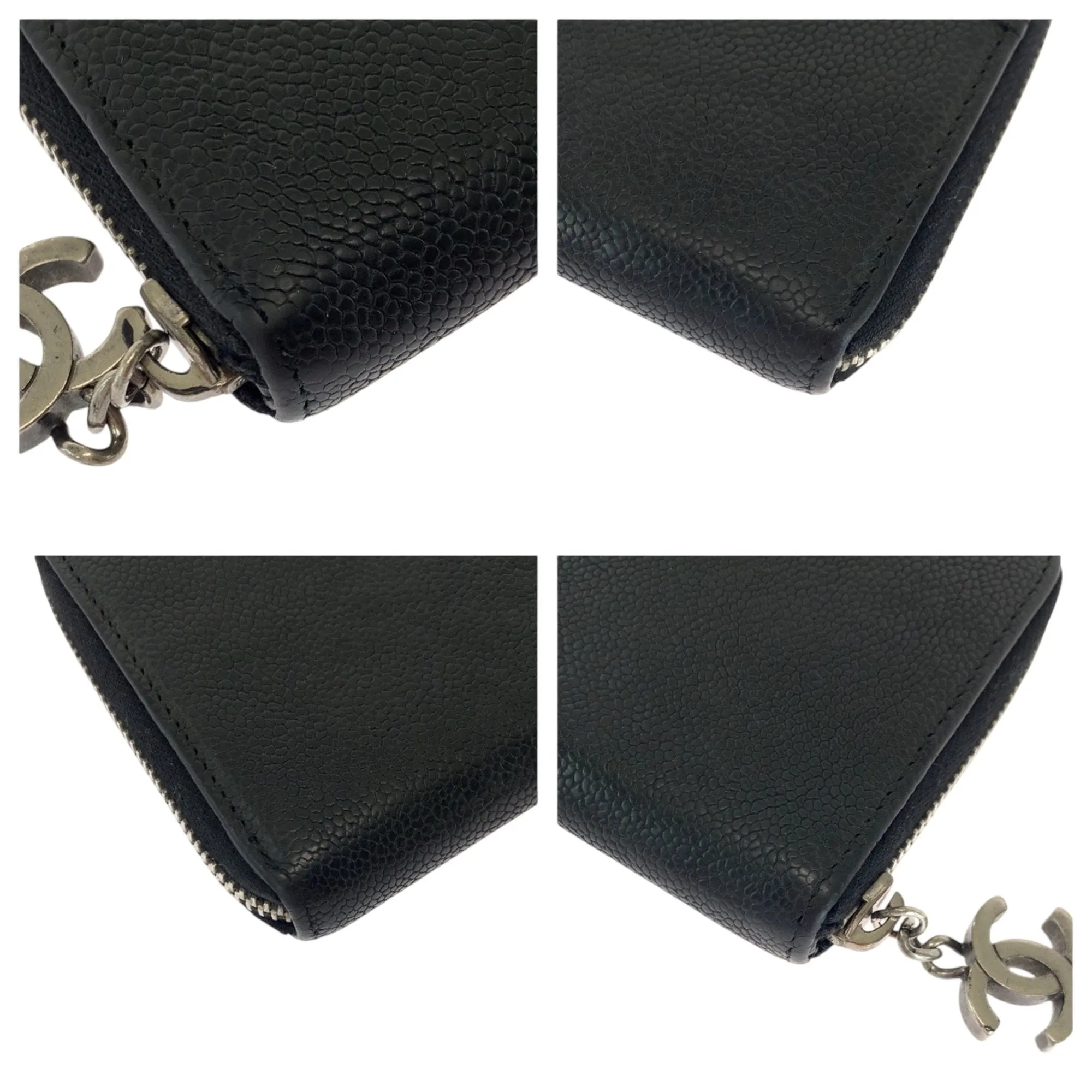 Chanel Grained Calfskin Long Wallet (Bi-Fold) (Pre-Owned)