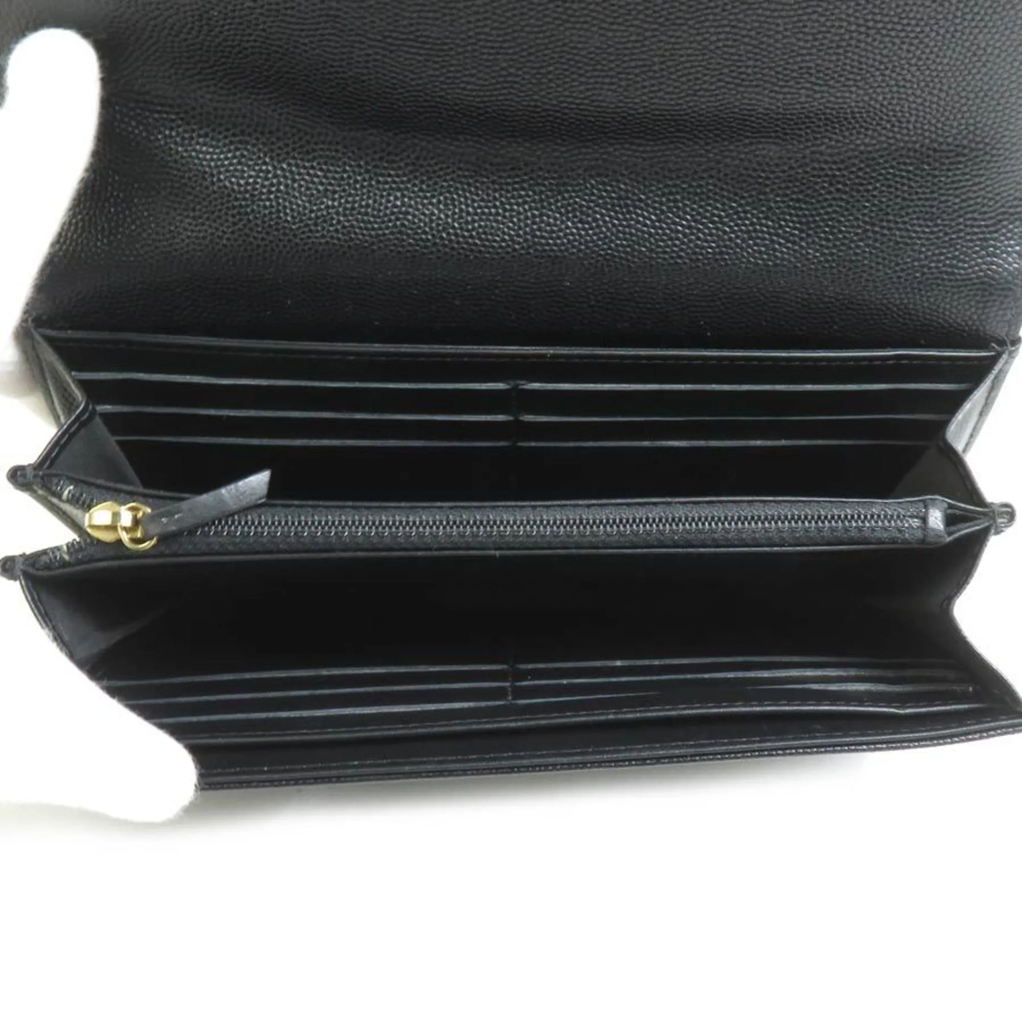 Chanel Grained Calfskin Long Wallet (Bi-Fold) (Pre-Owned)