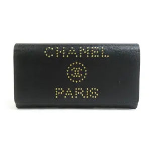 Chanel Grained Calfskin Long Wallet (Bi-Fold) (Pre-Owned)