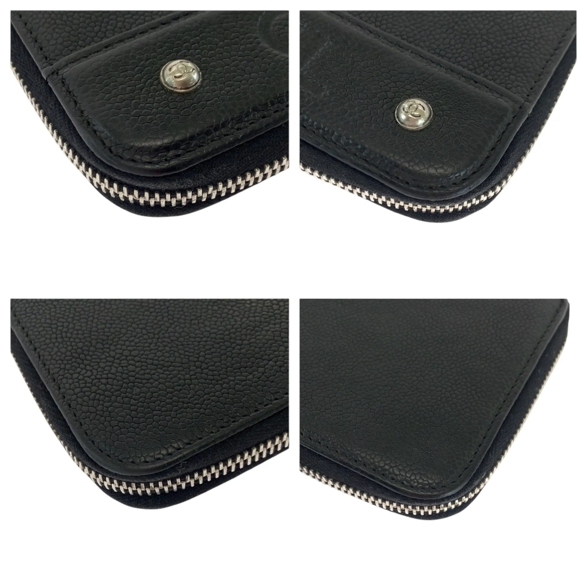 Chanel Grained Calfskin Long Wallet (Bi-Fold) (Pre-Owned)