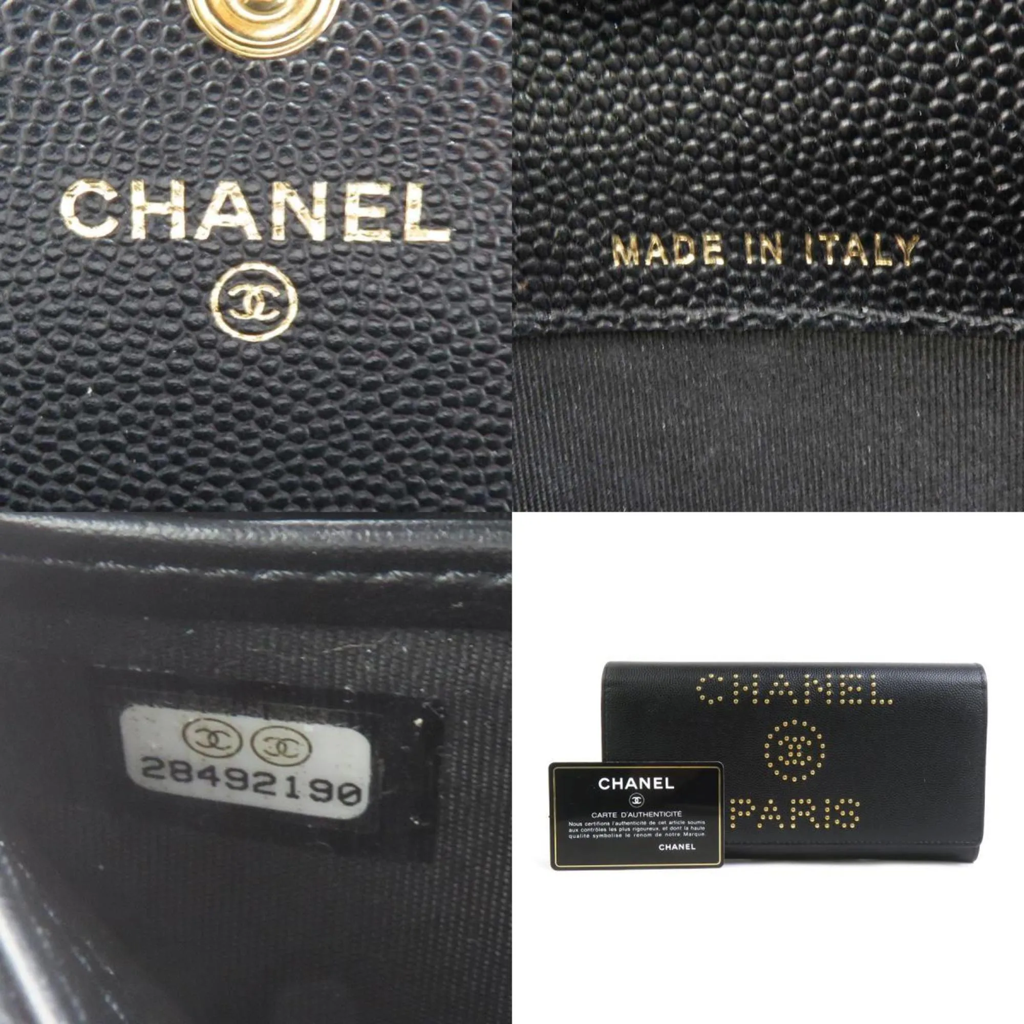 Chanel Grained Calfskin Long Wallet (Bi-Fold) (Pre-Owned)
