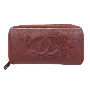 Chanel Grained Calfskin Long Wallet (Bi-Fold) (Pre-Owned)