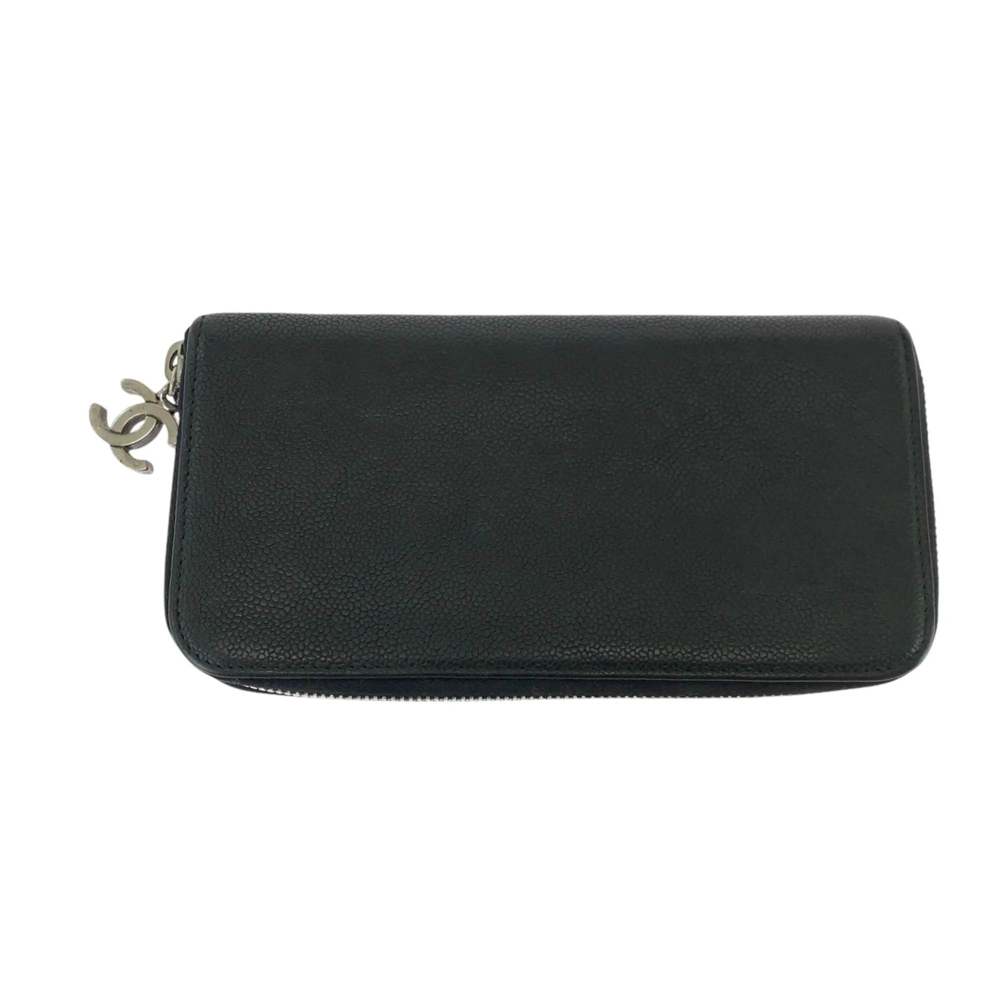 Chanel Grained Calfskin Long Wallet (Bi-Fold) (Pre-Owned)