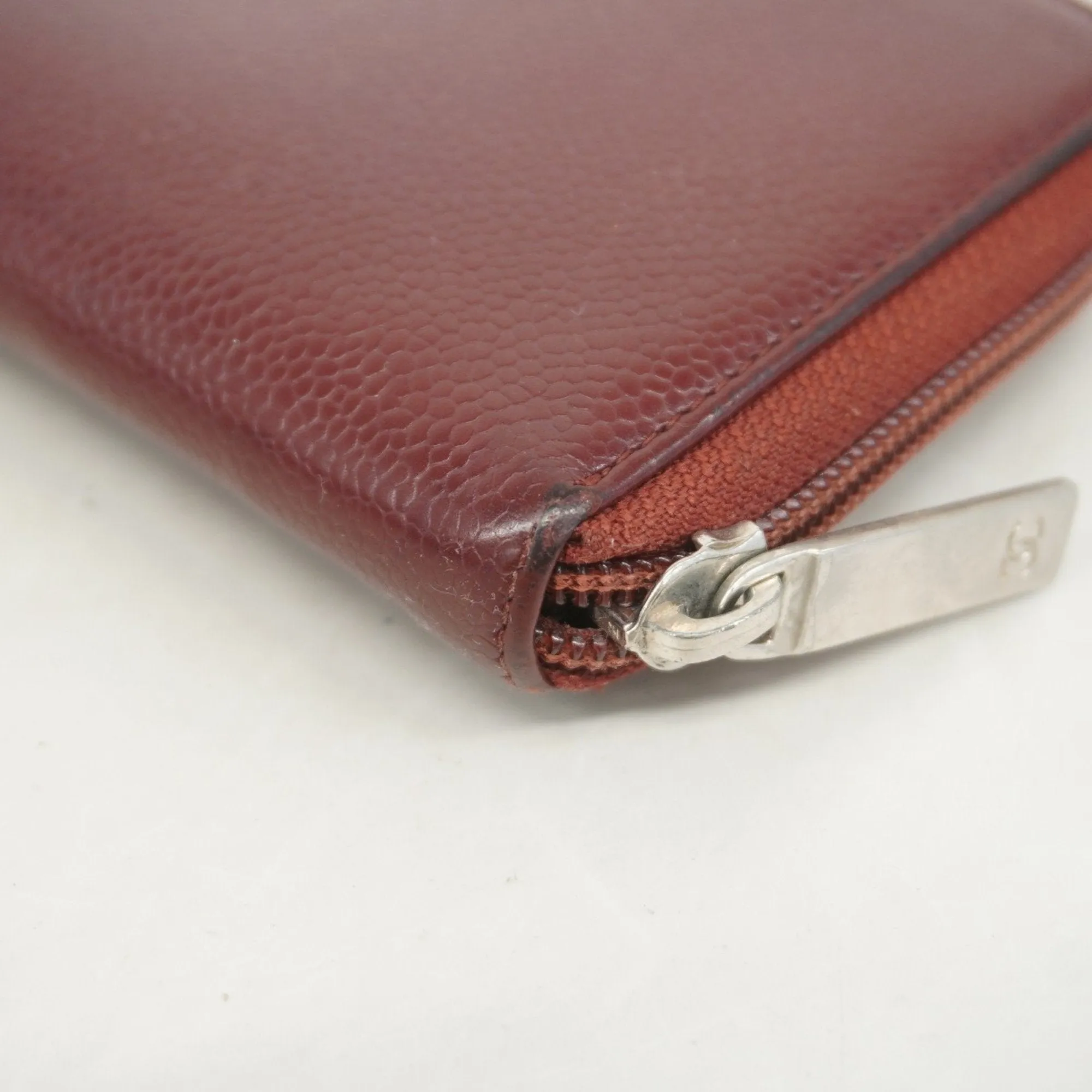 Chanel Grained Calfskin Long Wallet (Bi-Fold) (Pre-Owned)