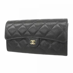 Chanel Grained Calfskin Long Wallet (Bi-Fold) (Pre-Owned)