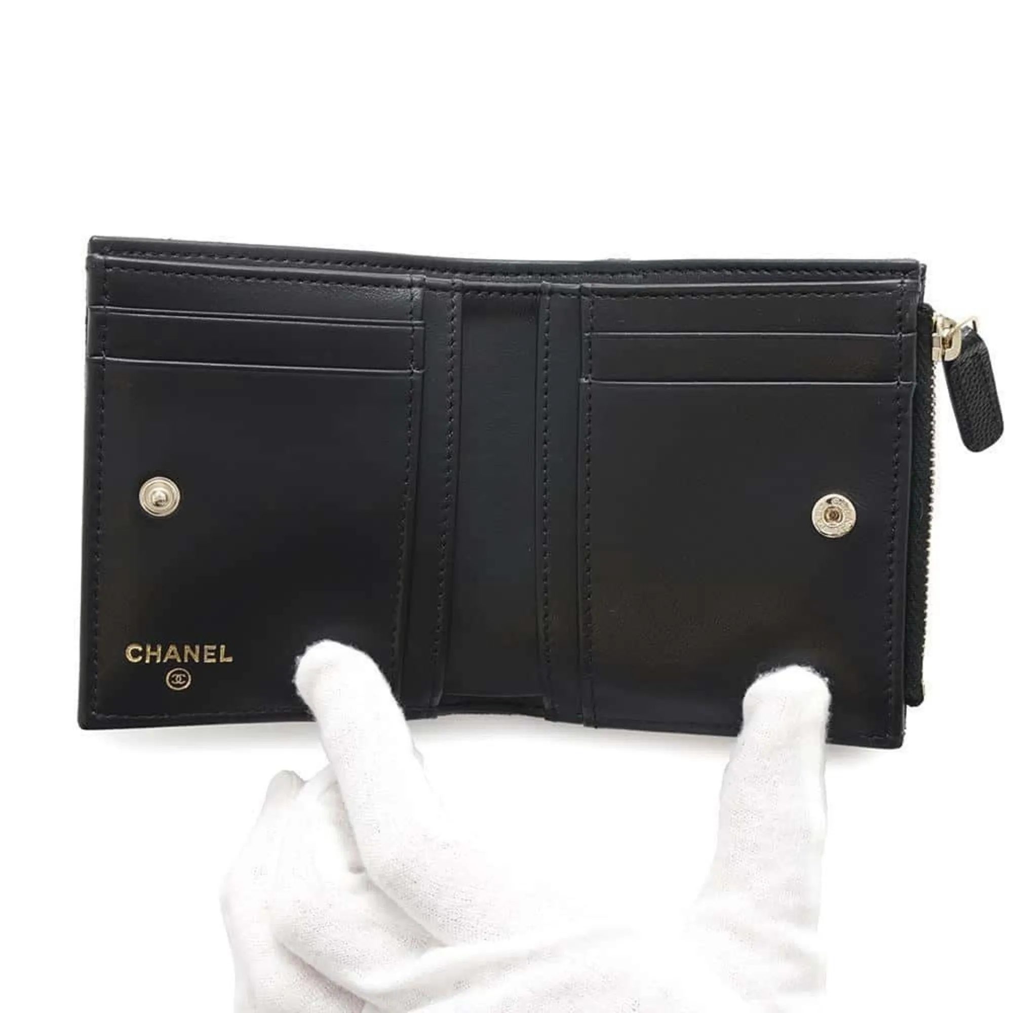 Chanel Grained Calfskin Wallet (Bi-Fold) (Pre-Owned)