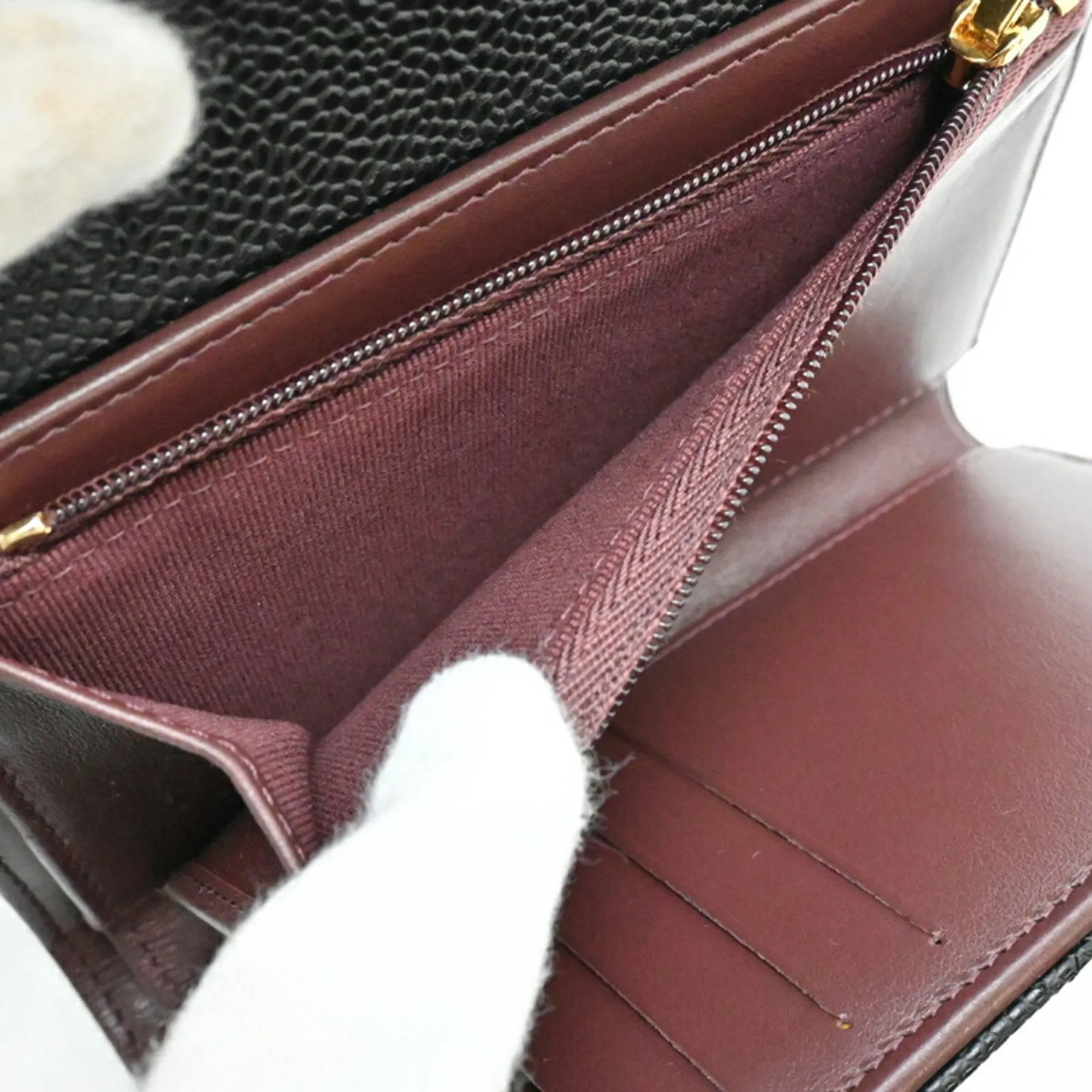 Chanel Grained Calfskin Wallet (Tri-Fold) (Pre-Owned)