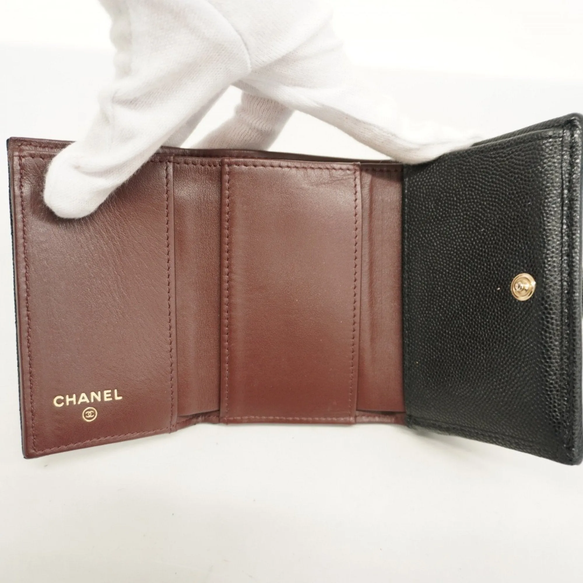 Chanel Grained Calfskin Wallet (Tri-Fold) (Pre-Owned)