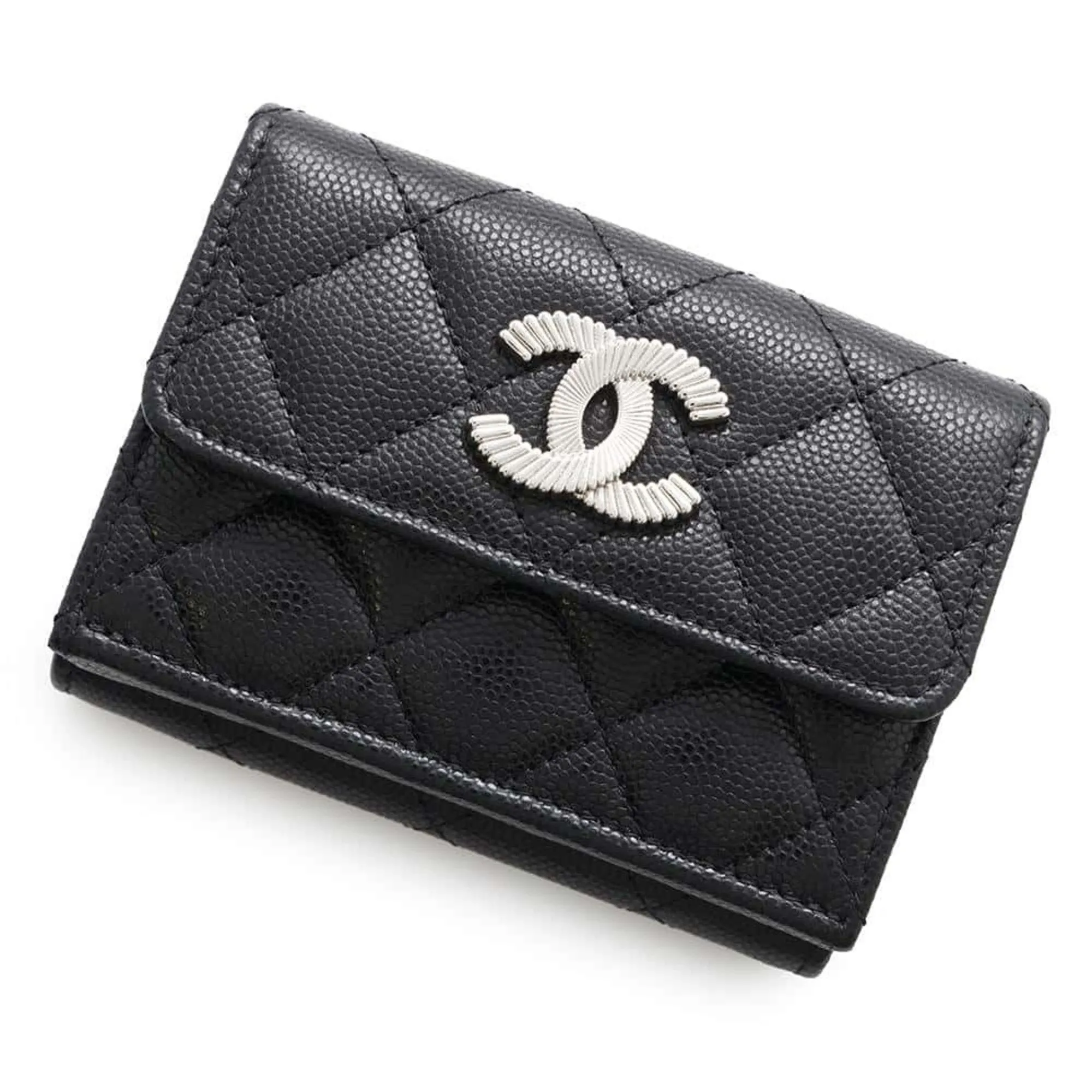 Chanel Grained Calfskin Wallet (Tri-Fold) (Pre-Owned)