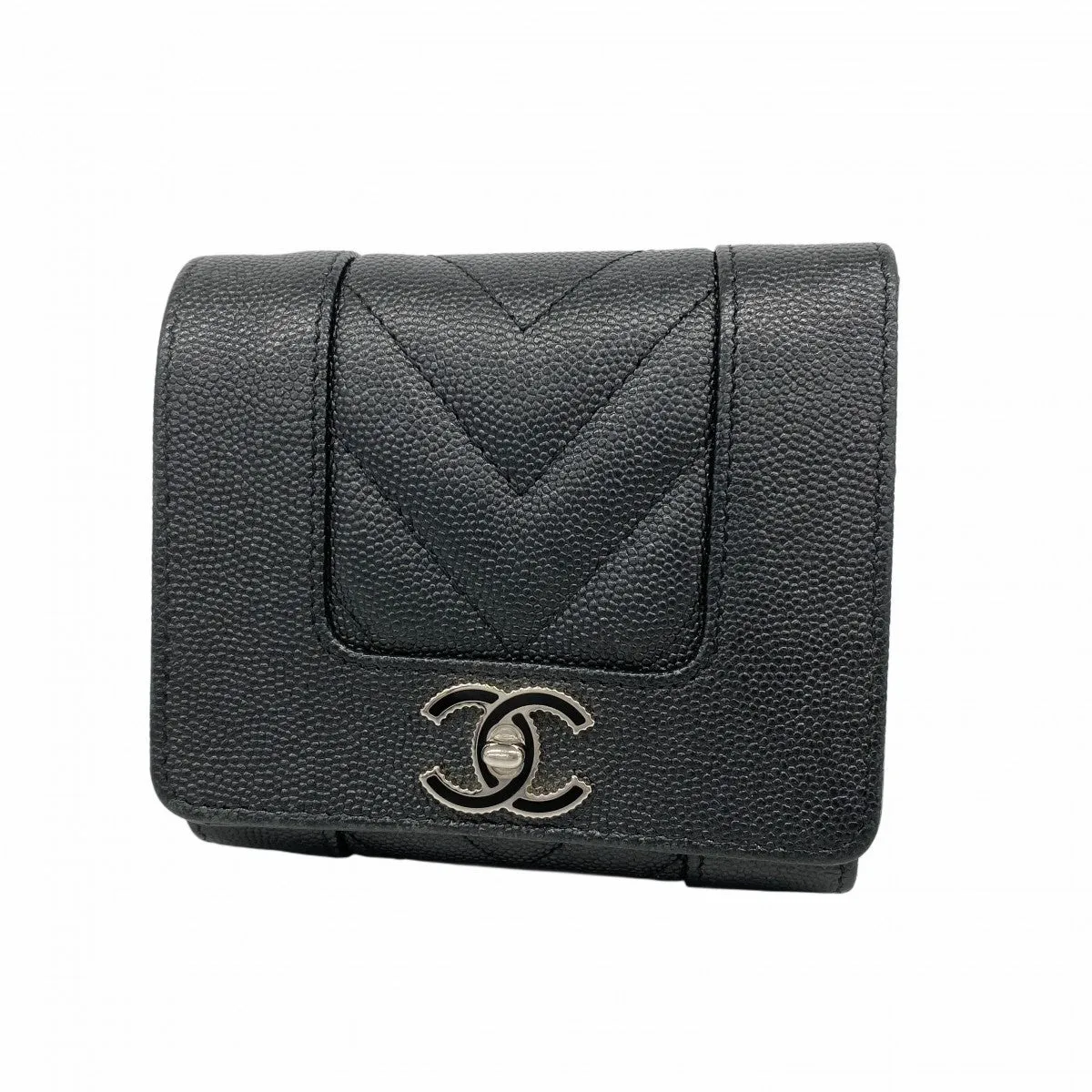 Chanel Grained Calfskin Wallet (Tri-Fold) (Pre-Owned)
