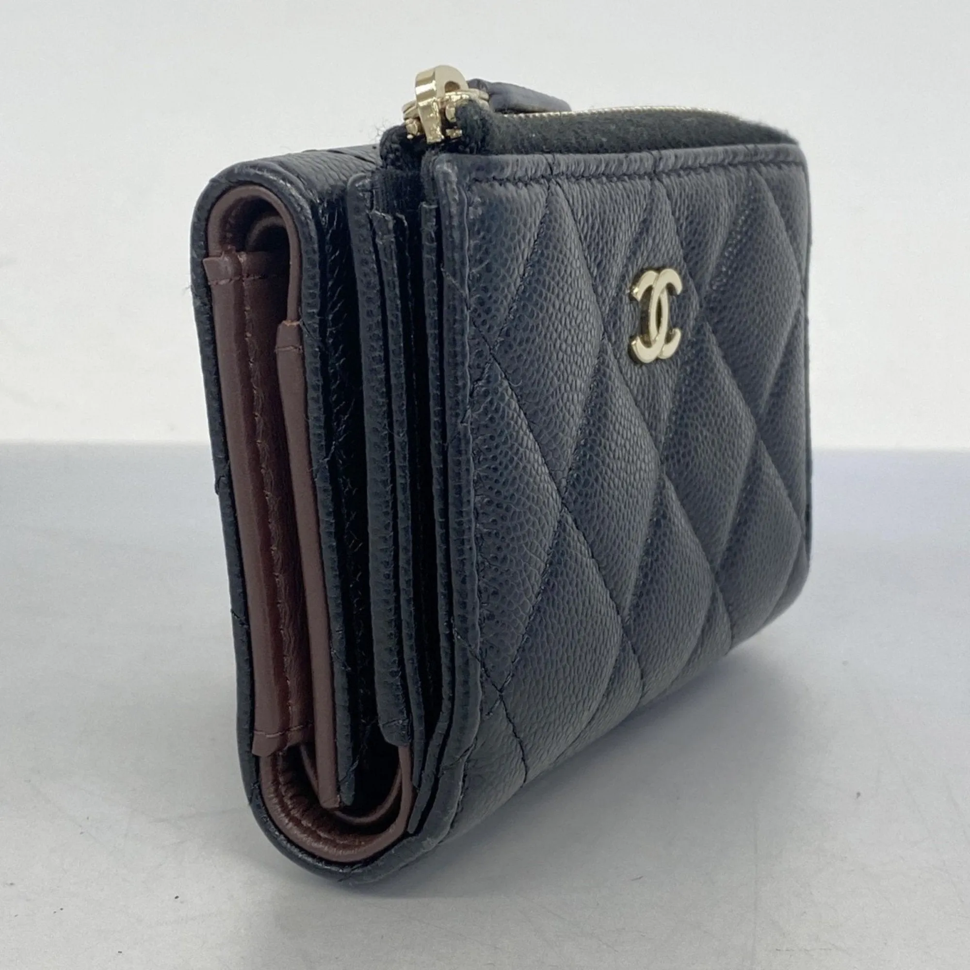 Chanel Grained Calfskin Wallet (Tri-Fold) (Pre-Owned)