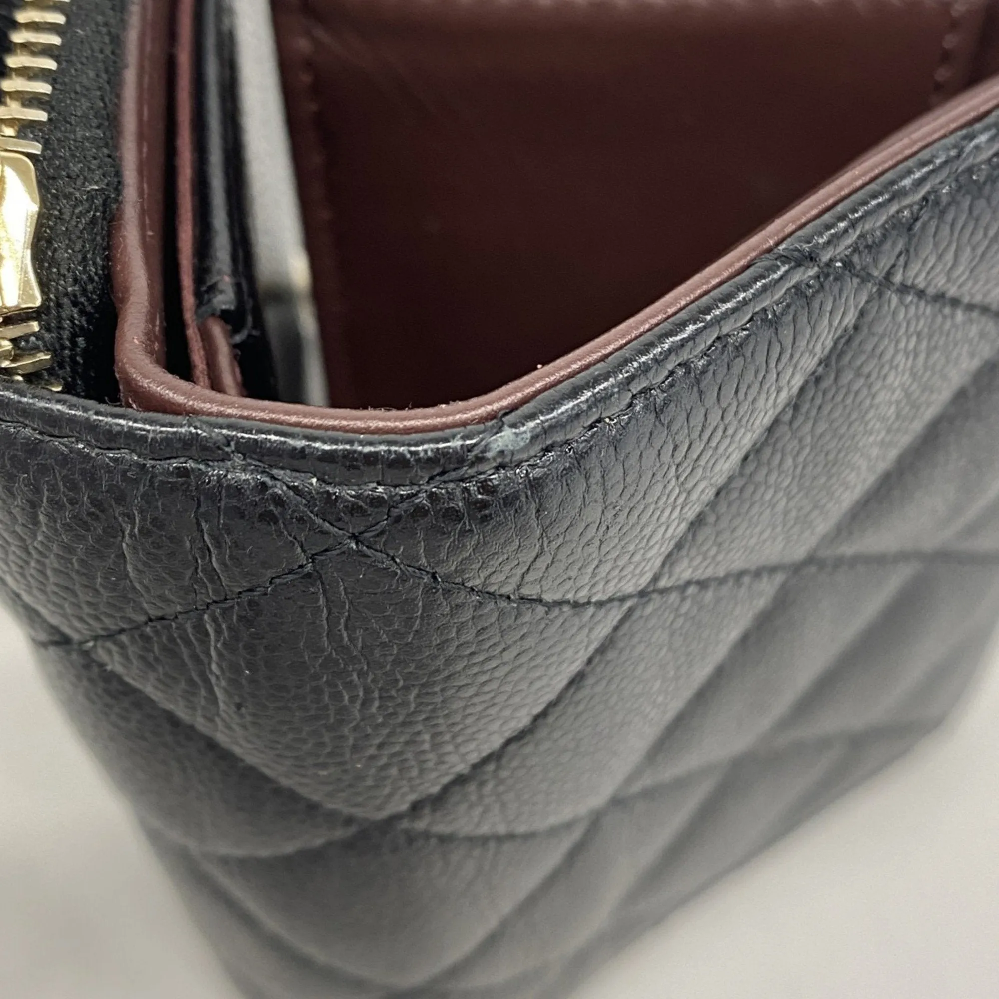 Chanel Grained Calfskin Wallet (Tri-Fold) (Pre-Owned)