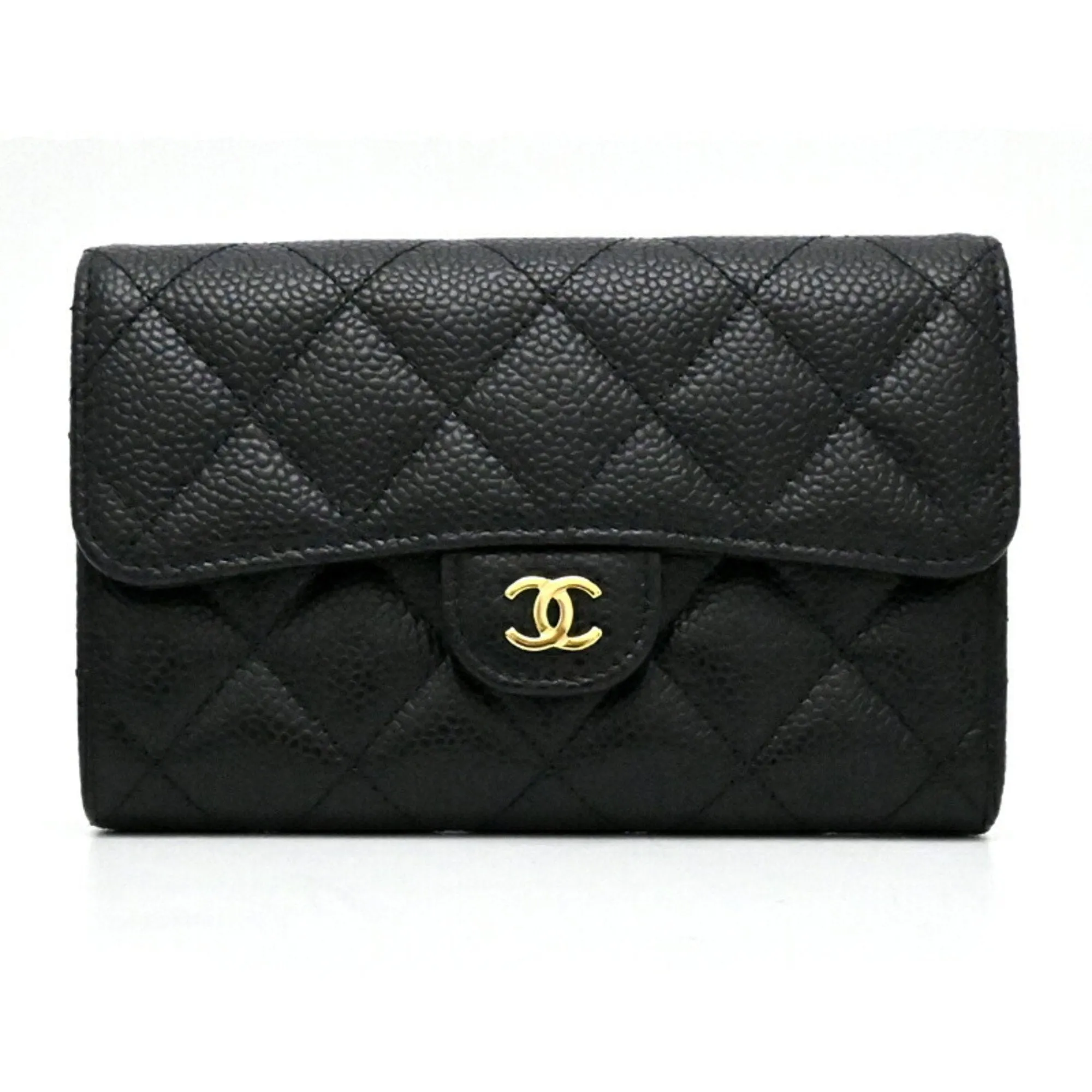 Chanel Grained Calfskin Wallet (Tri-Fold) (Pre-Owned)