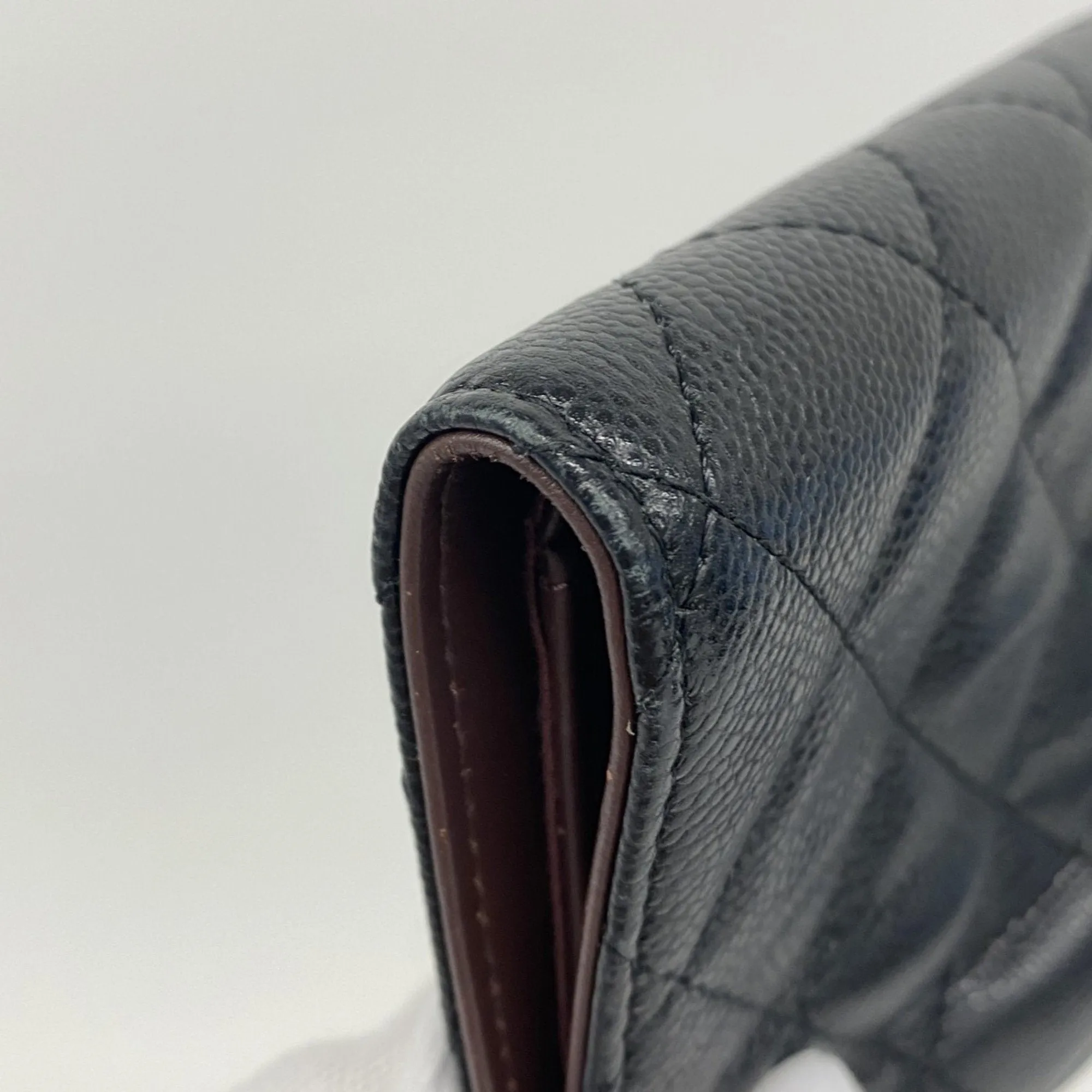 Chanel Grained Calfskin Wallet (Tri-Fold) (Pre-Owned)