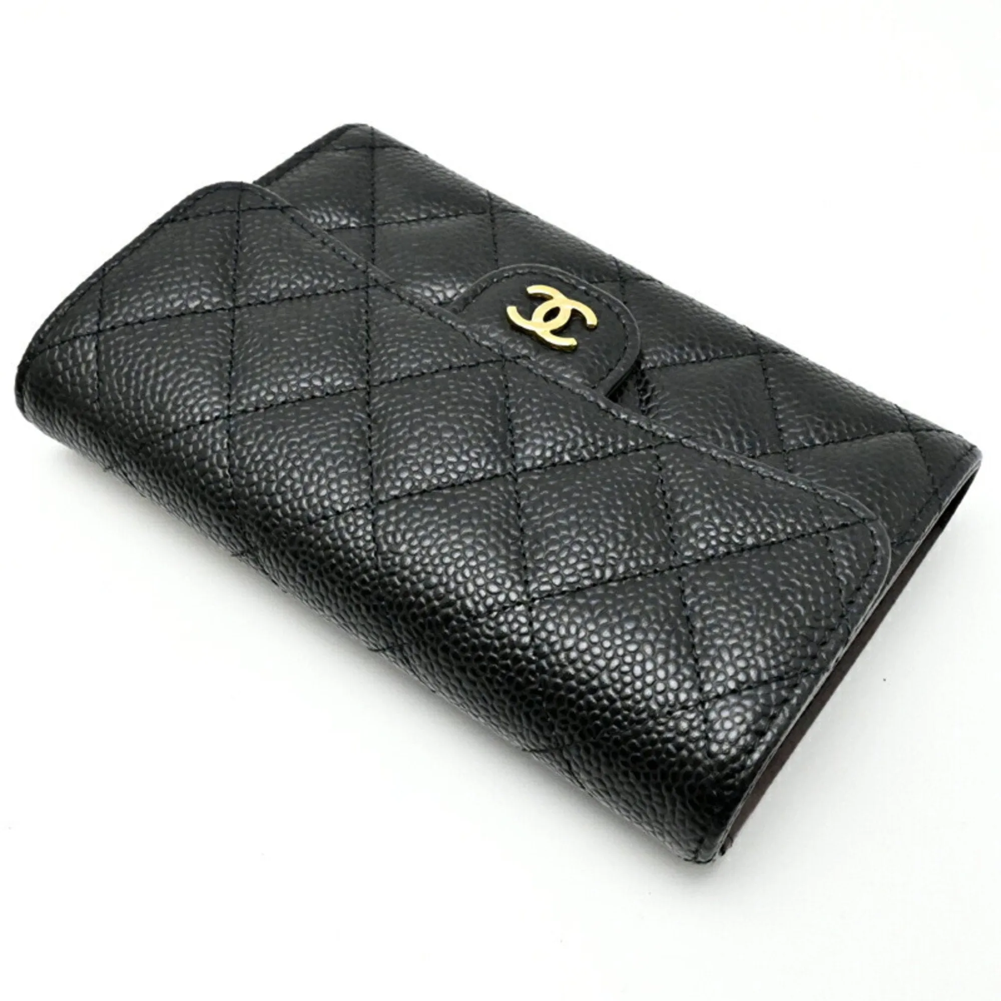 Chanel Grained Calfskin Wallet (Tri-Fold) (Pre-Owned)