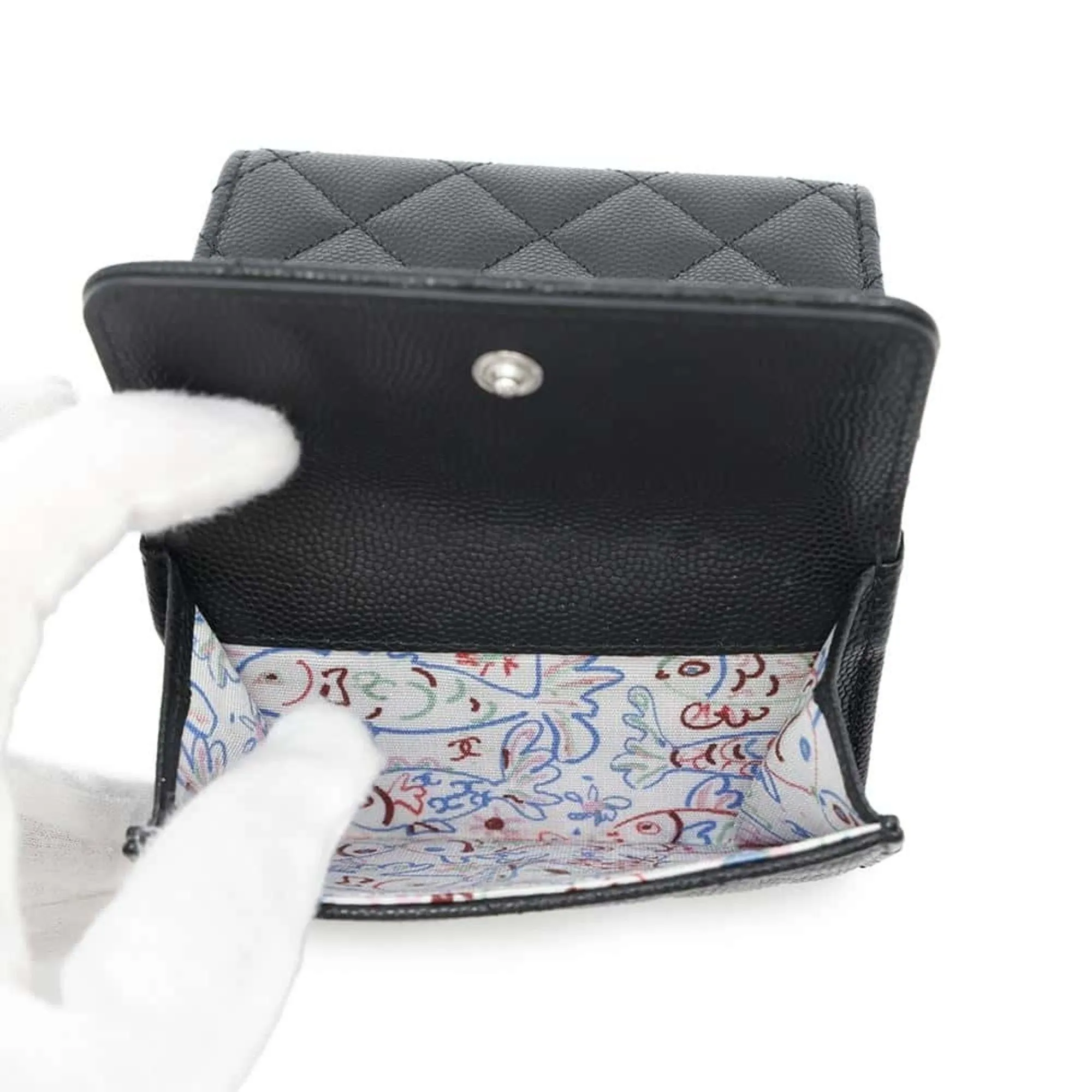 Chanel Grained Calfskin Wallet (Tri-Fold) (Pre-Owned)