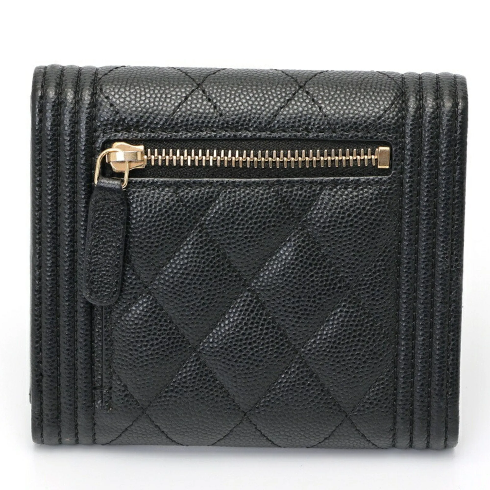 Chanel Grained Calfskin Wallet (Tri-Fold) (Pre-Owned)