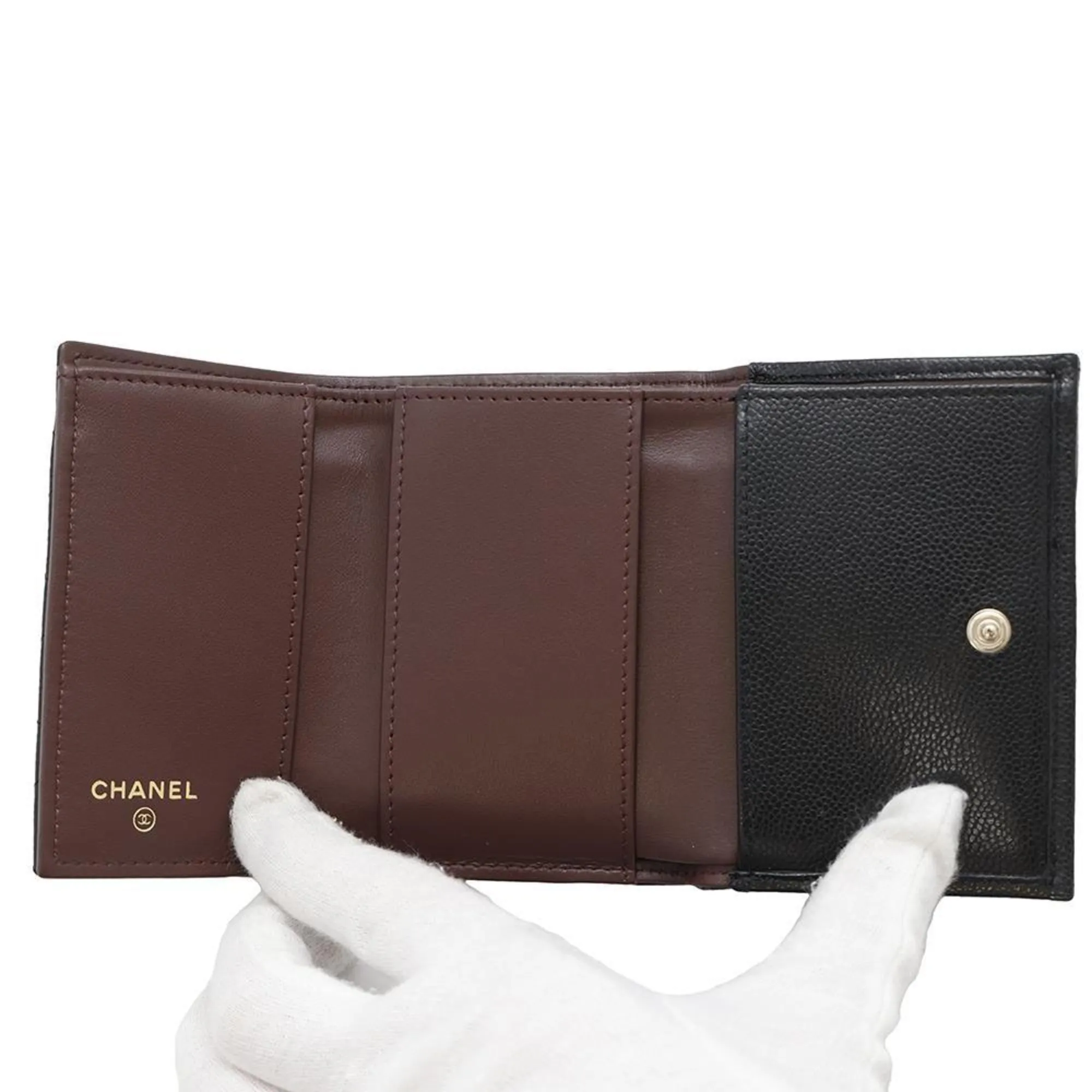 Chanel Grained Calfskin Wallet (Tri-Fold) (Pre-Owned)