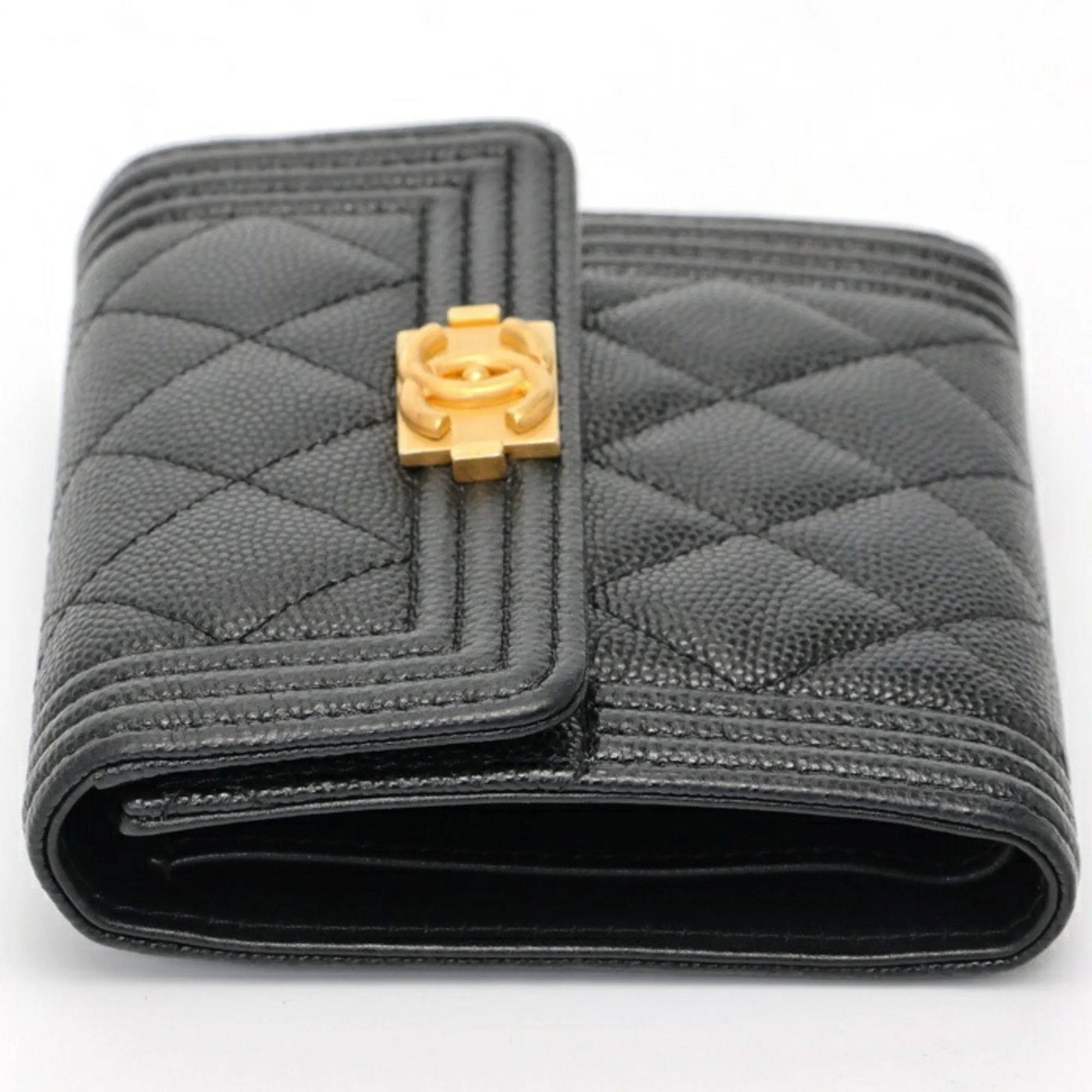 Chanel Grained Calfskin Wallet (Tri-Fold) (Pre-Owned)