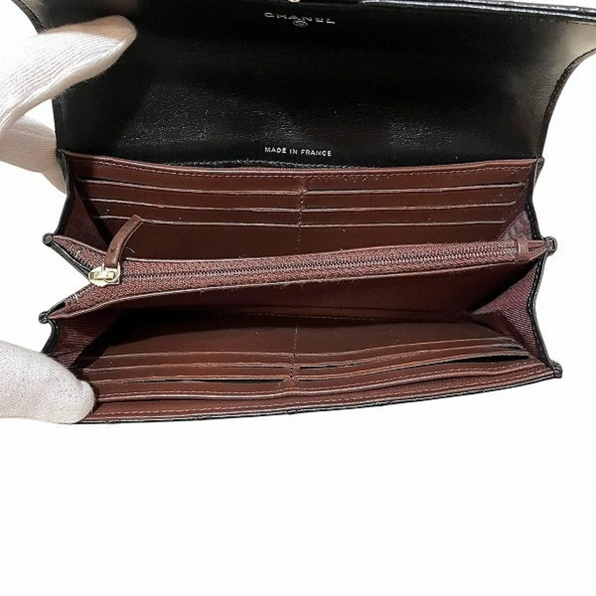 Chanel Leather Long Wallet (Bi-Fold) (Pre-Owned)