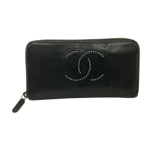 Chanel Leather Long Wallet (Bi-Fold) (Pre-Owned)
