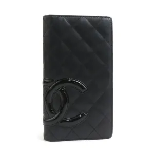 Chanel Leather Patent Leather Long Wallet (Bi-Fold) (Pre-Owned)
