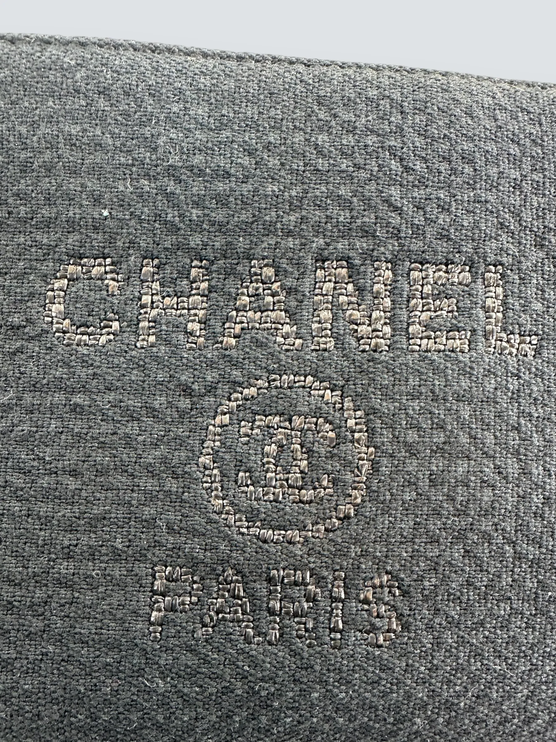 Chanel Navy Fabric Wristlet Clutch