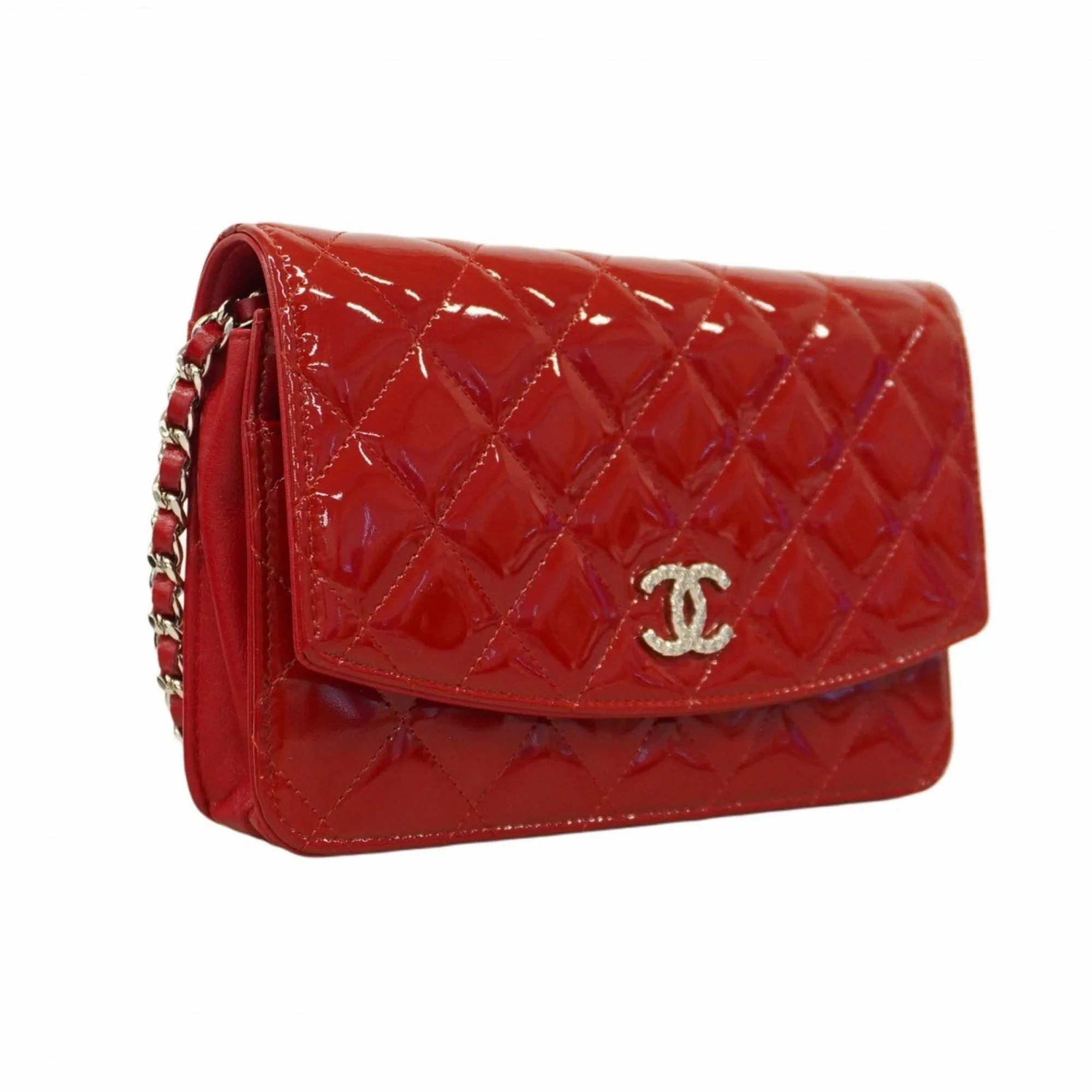 Chanel Patent Leather Chain/Shoulder Wallet (Pre-Owned)