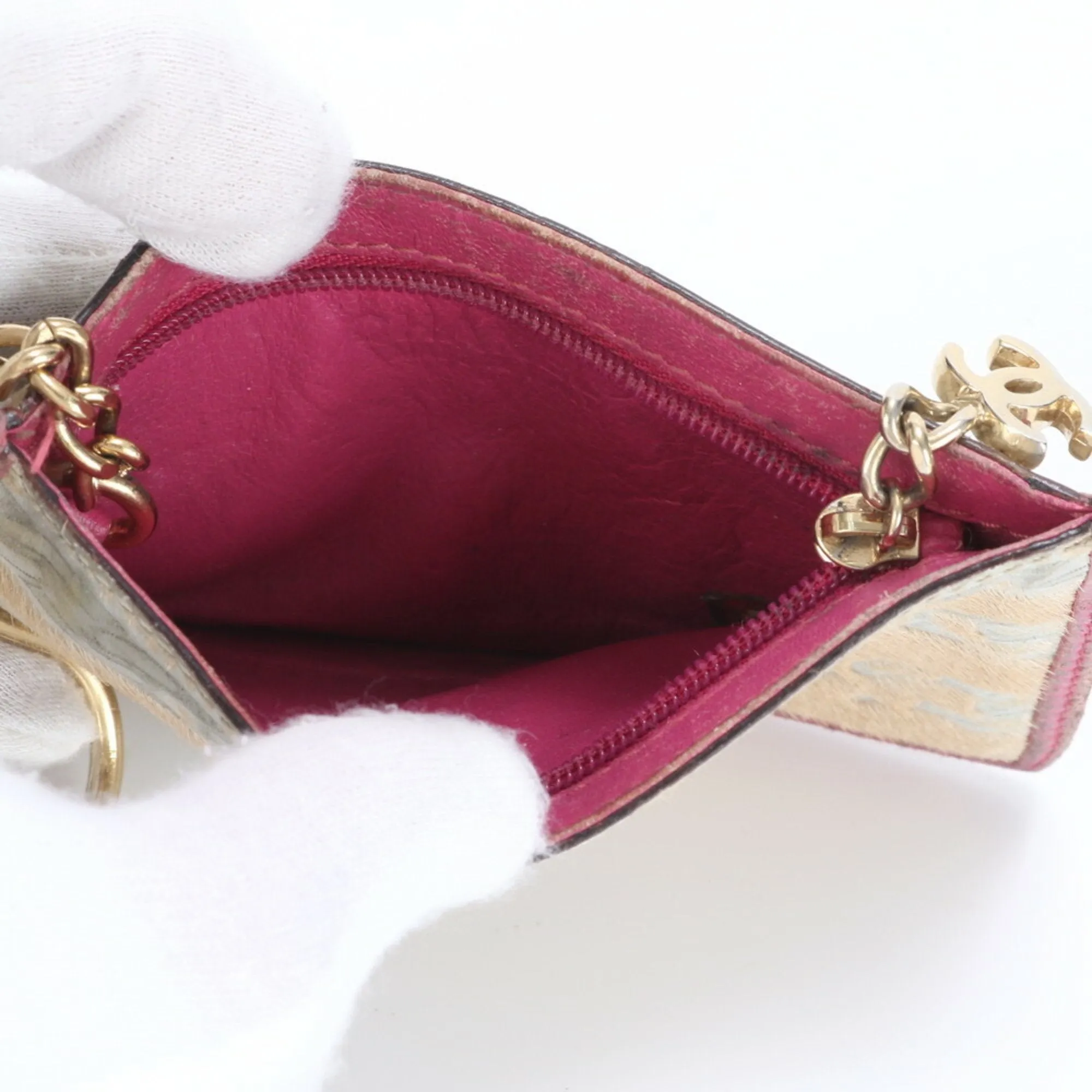 Chanel pink Leather Coin Purse/Coin Case (Pre-Owned)