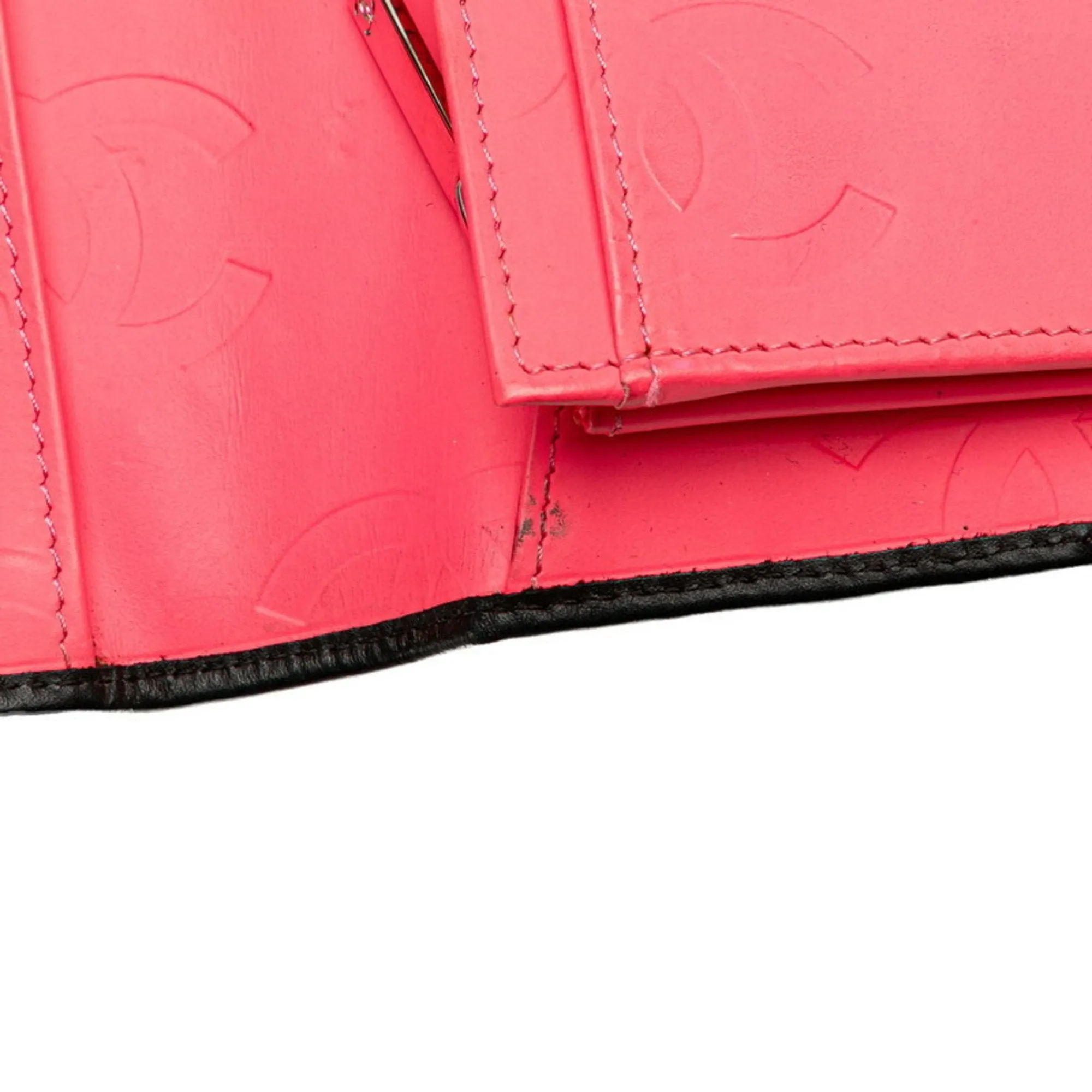 Chanel pink Leather Long Wallet (Bi-Fold) (Pre-Owned)