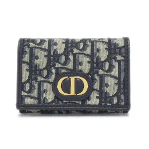 Christian Dior blue gold Canvas Chain/Shoulder Wallet (Pre-Owned)