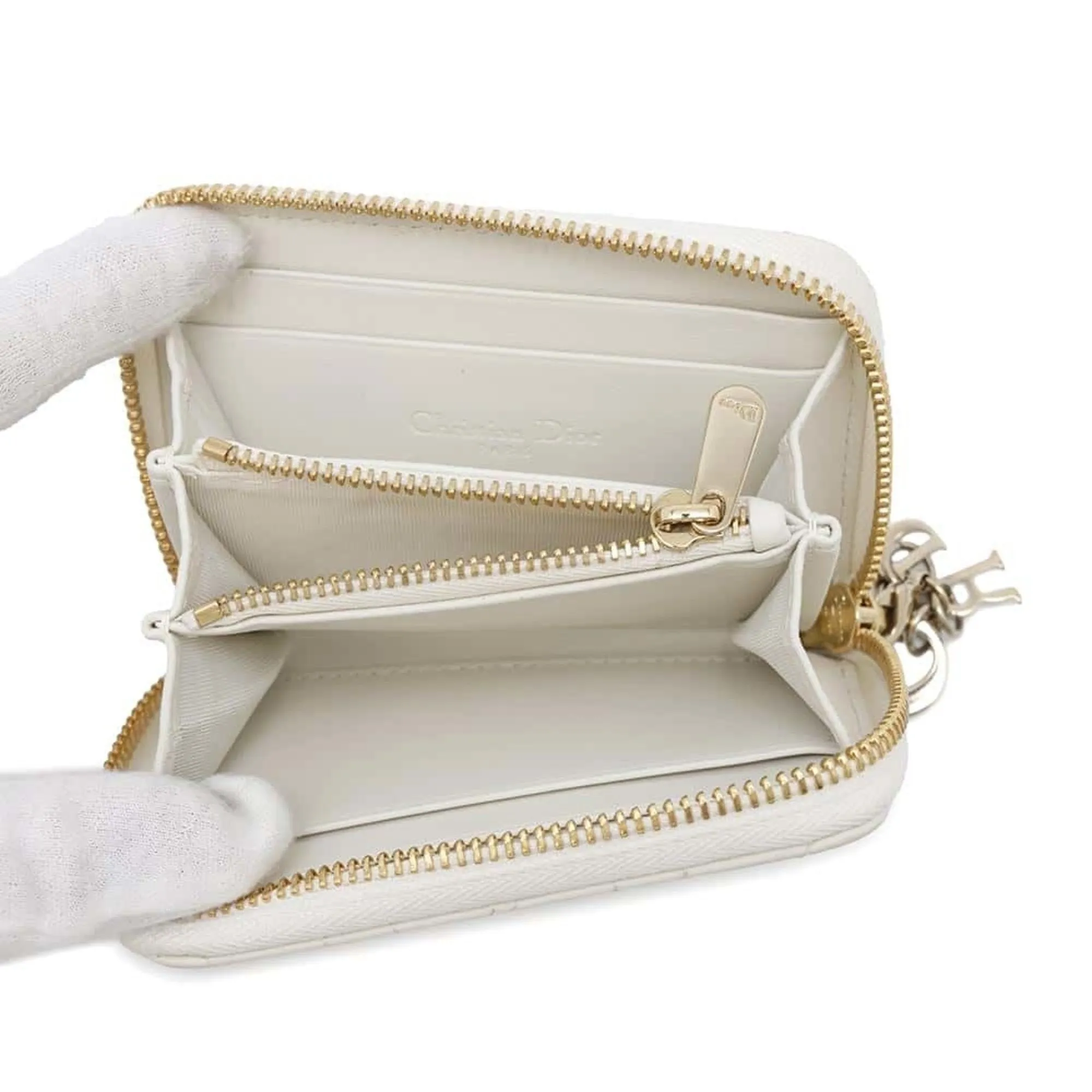 Christian Dior Lady Dior Leather Coin Purse/Coin Case (Pre-Owned)