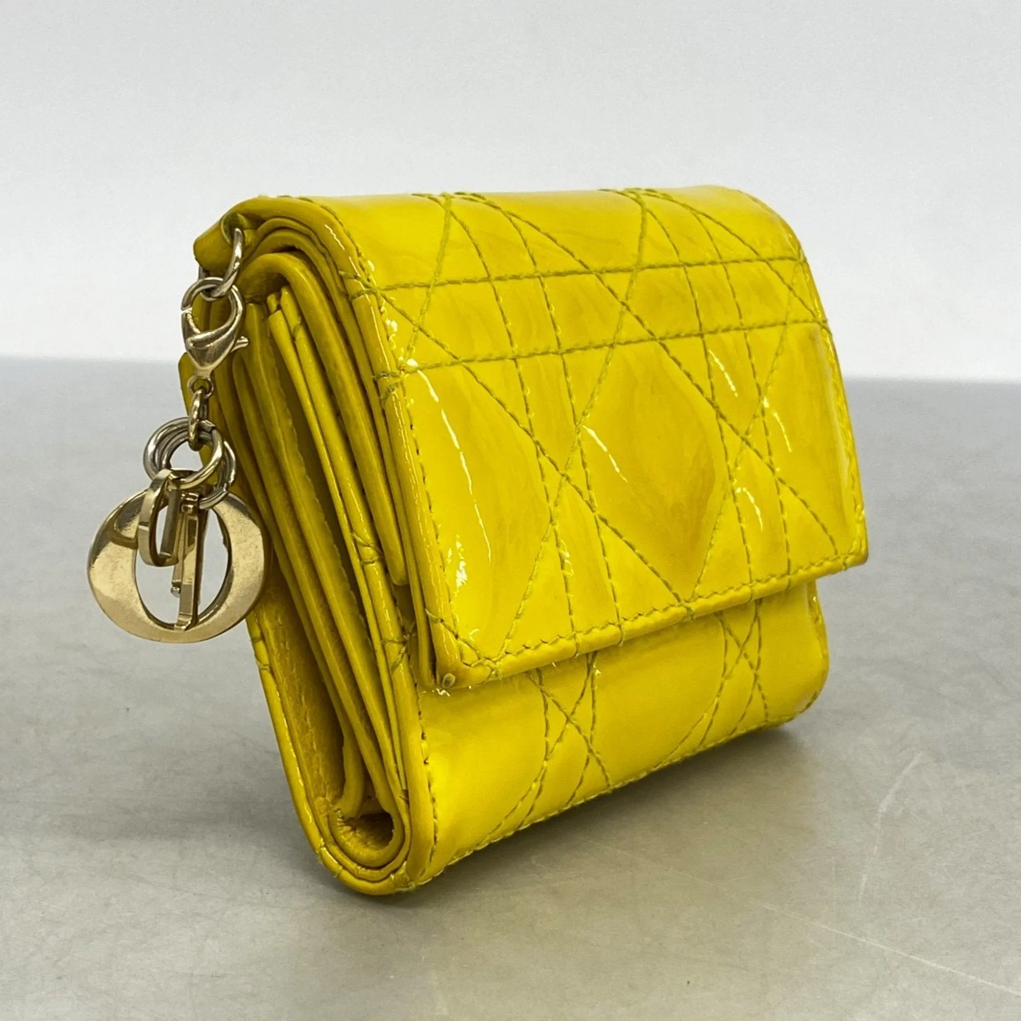 Christian Dior Patent Leather Wallet (Tri-Fold) (Pre-Owned)
