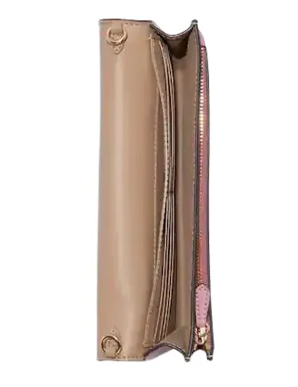 Coach Anna Foldover Clutch Crossbody With Heart Petal Print