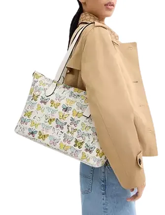 Coach Gallery Tote Bag With Butterfly Print