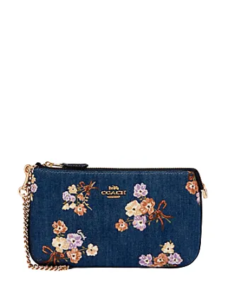 Coach Large Wristlet With Painted Floral Box Print