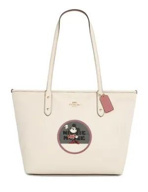 Coach Minnie Motif City Tote in Pebble Leather