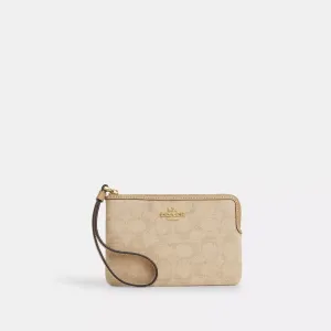 Coach Outlet Corner Zip Wristlet With Signature Canvas