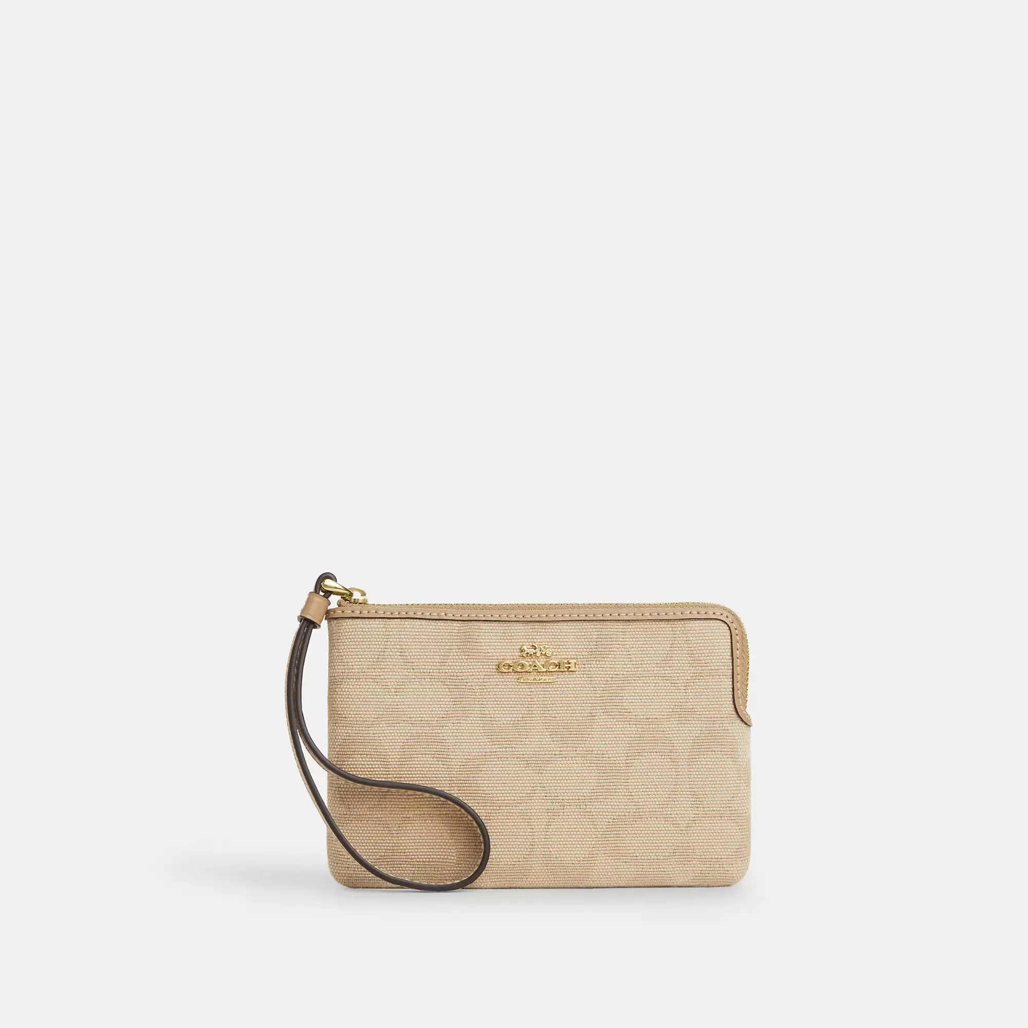 Coach Outlet Corner Zip Wristlet With Signature Canvas