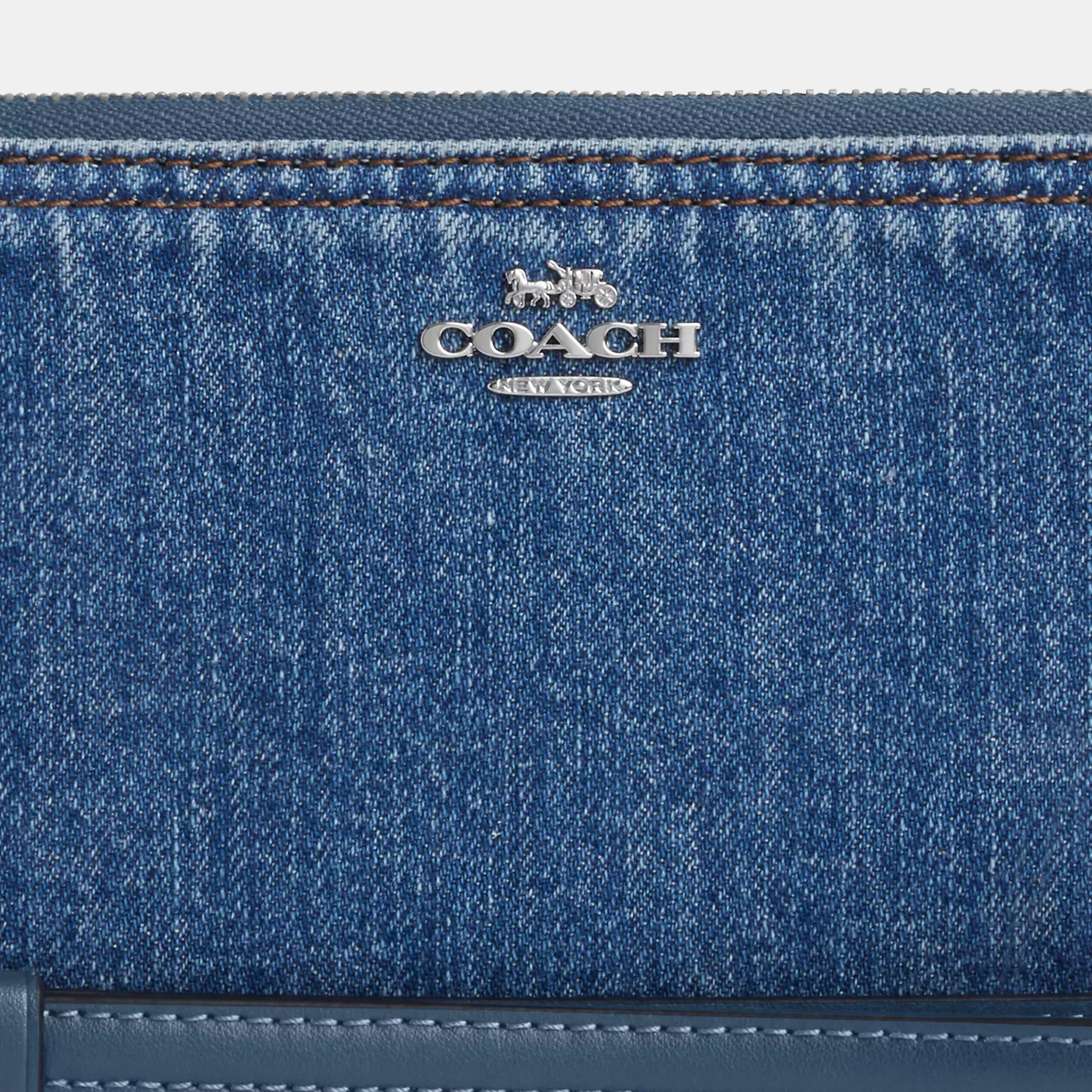 Coach Outlet Long Zip Around Wallet In Denim