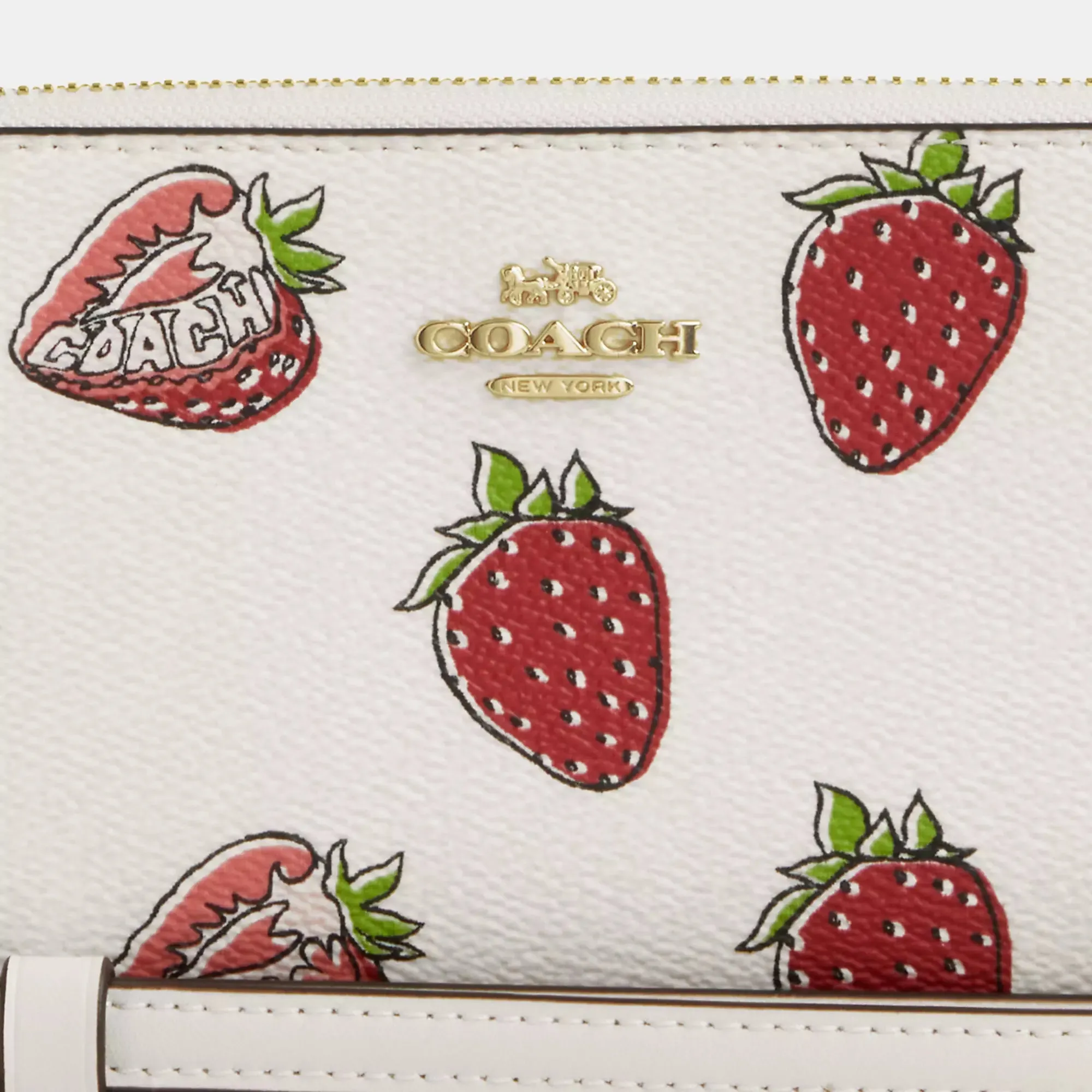 Coach Outlet Long Zip Around Wallet With Strawberry Print